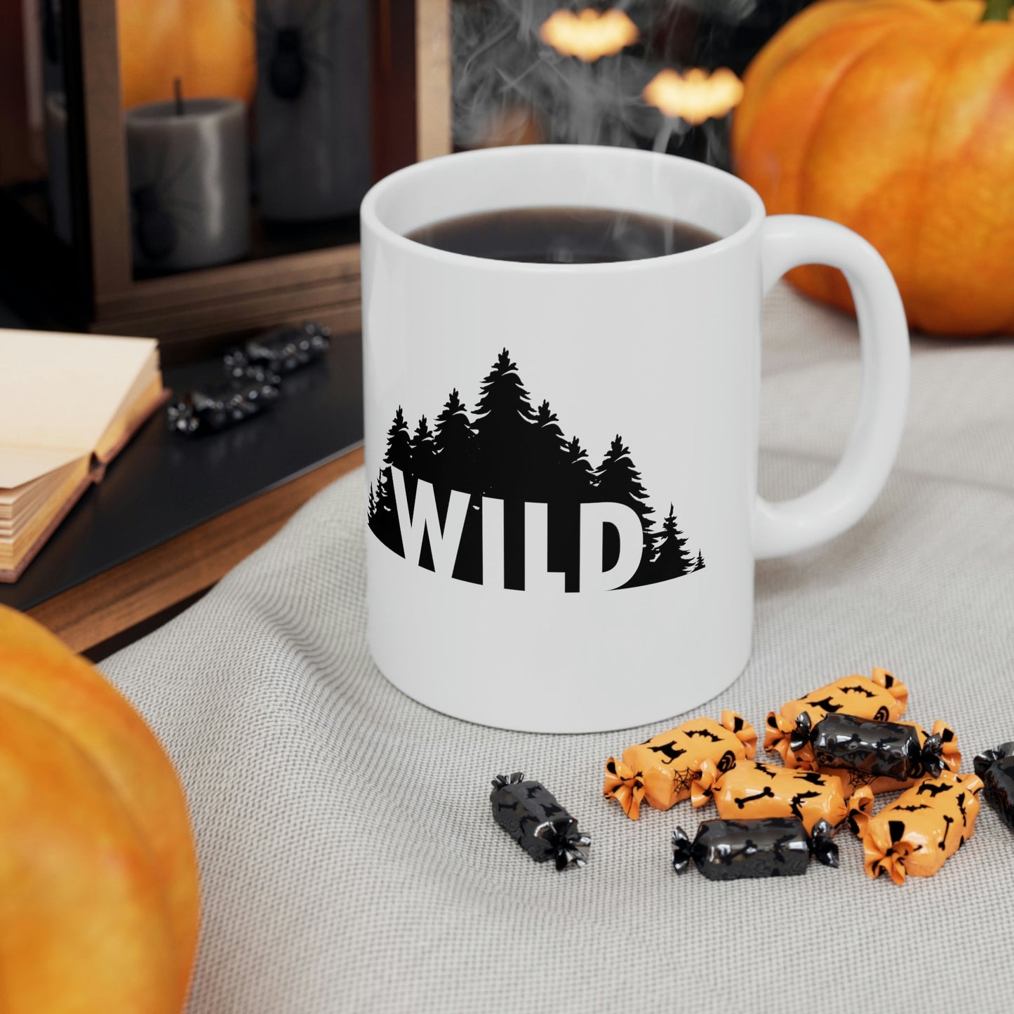 Wild Forest Silhouette Vacation Landscape Explore Ceramic Mug 11oz Ichaku [Perfect Gifts Selection]