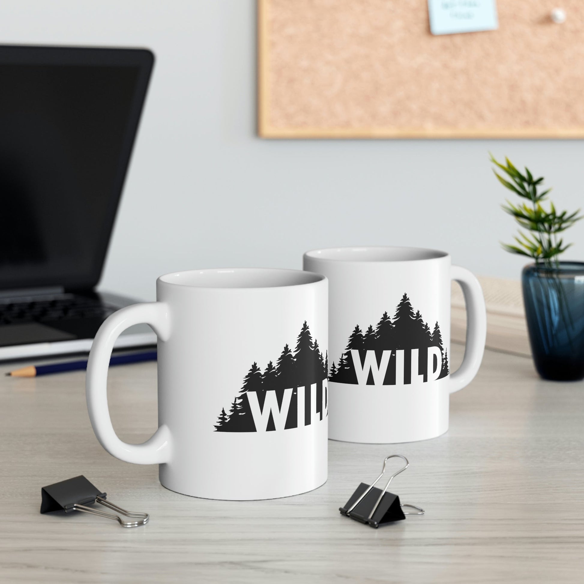 Wild Forest Silhouette Vacation Landscape Explore Ceramic Mug 11oz Ichaku [Perfect Gifts Selection]