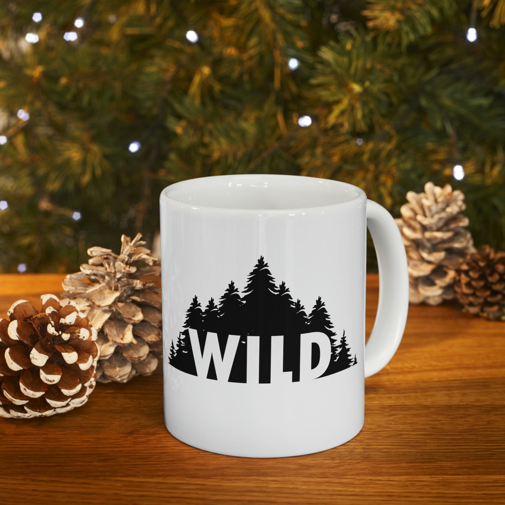 Wild Forest Silhouette Vacation Landscape Explore Ceramic Mug 11oz Ichaku [Perfect Gifts Selection]