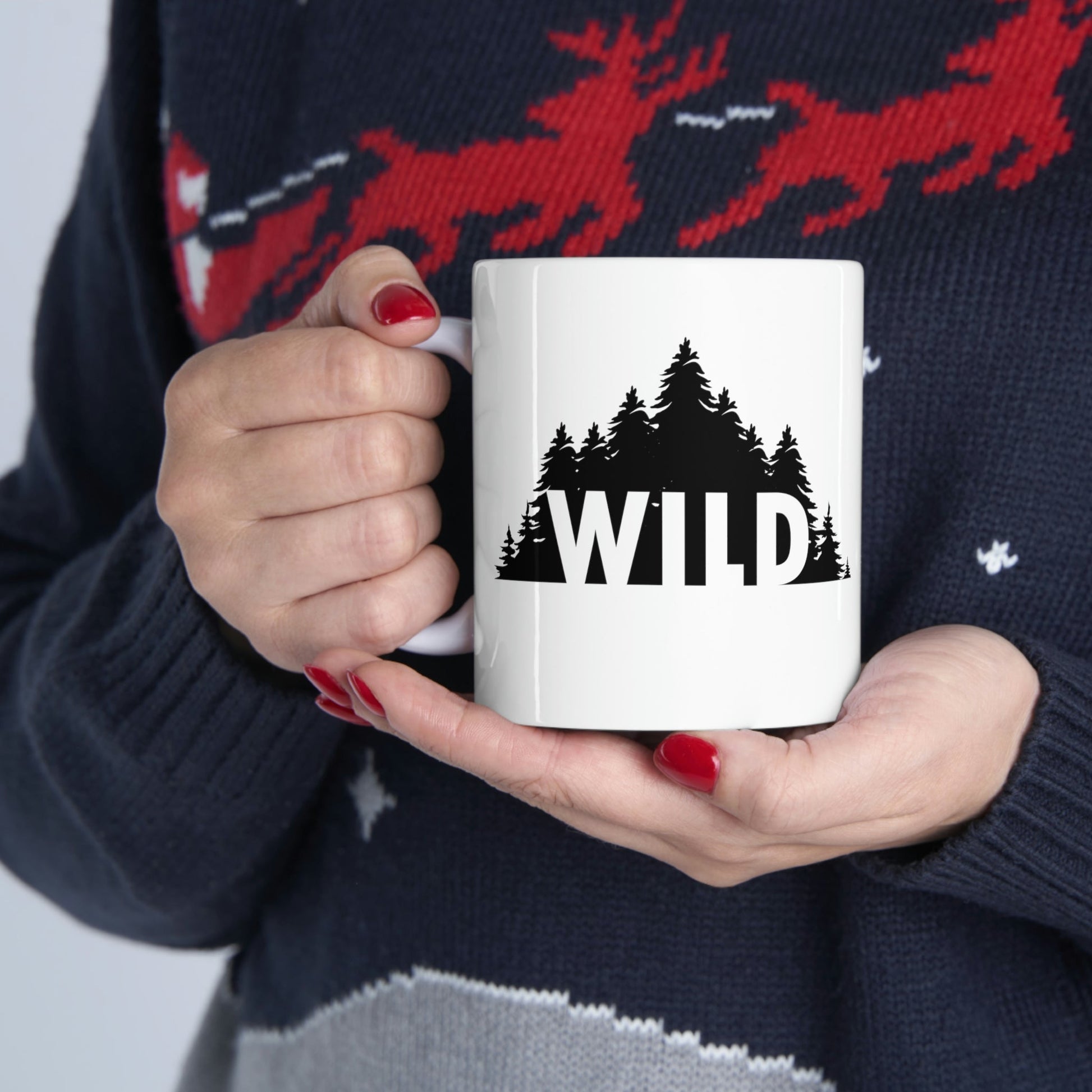 Wild Forest Silhouette Vacation Landscape Explore Ceramic Mug 11oz Ichaku [Perfect Gifts Selection]