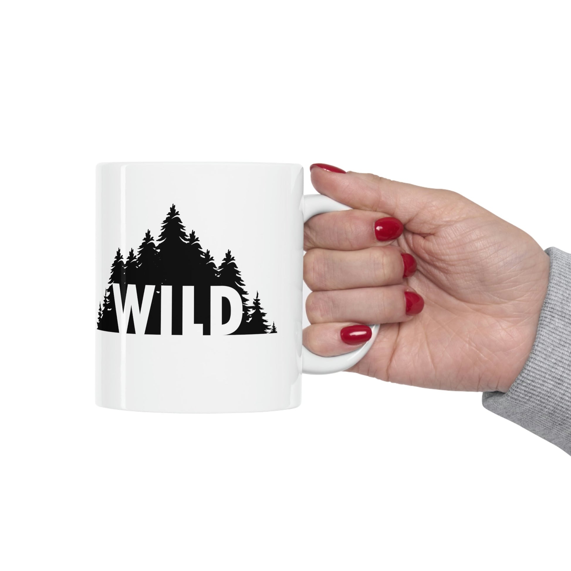 Wild Forest Silhouette Vacation Landscape Explore Ceramic Mug 11oz Ichaku [Perfect Gifts Selection]