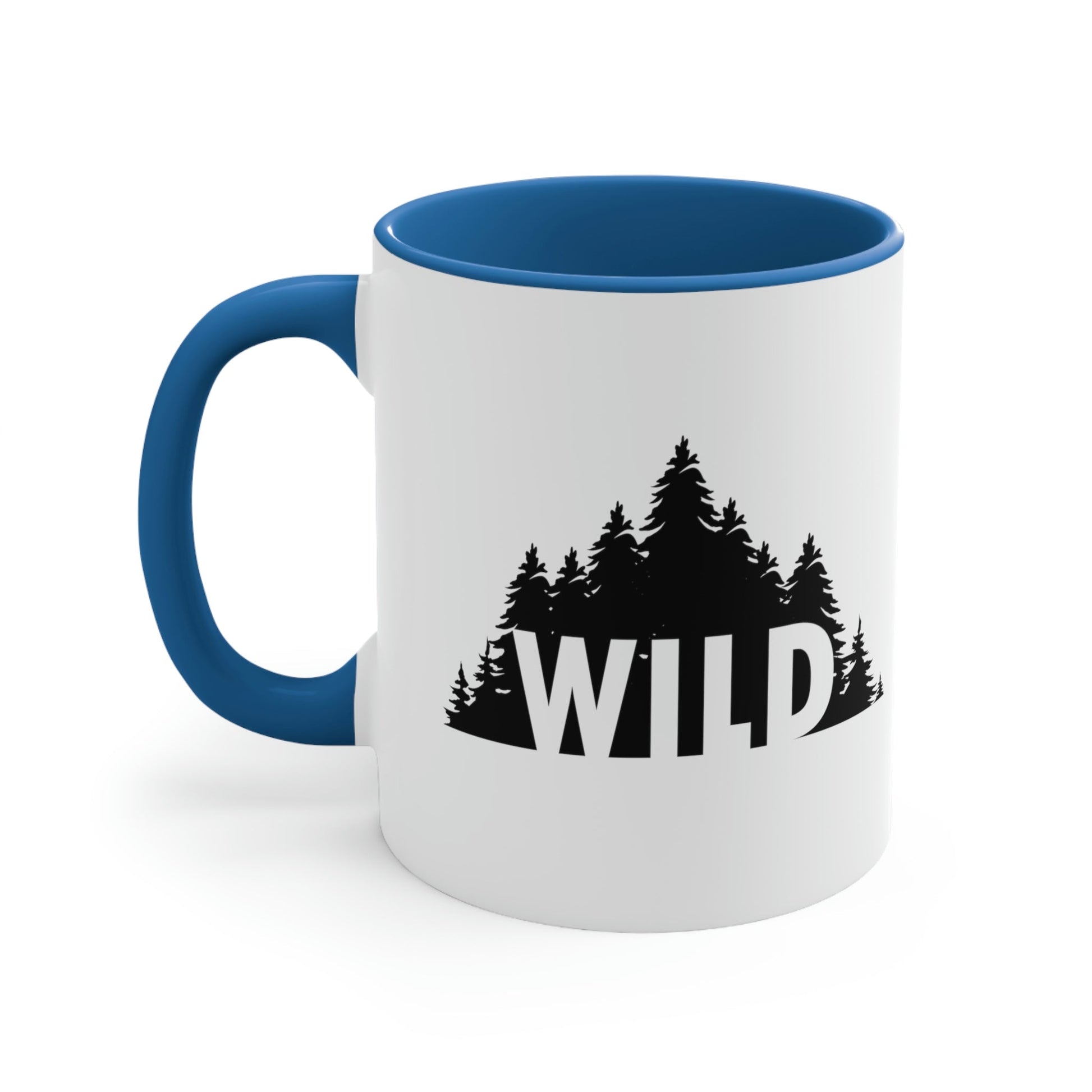 Wild Forest Silhouette Vacation Landscape Explore Classic Accent Coffee Mug 11oz Ichaku [Perfect Gifts Selection]
