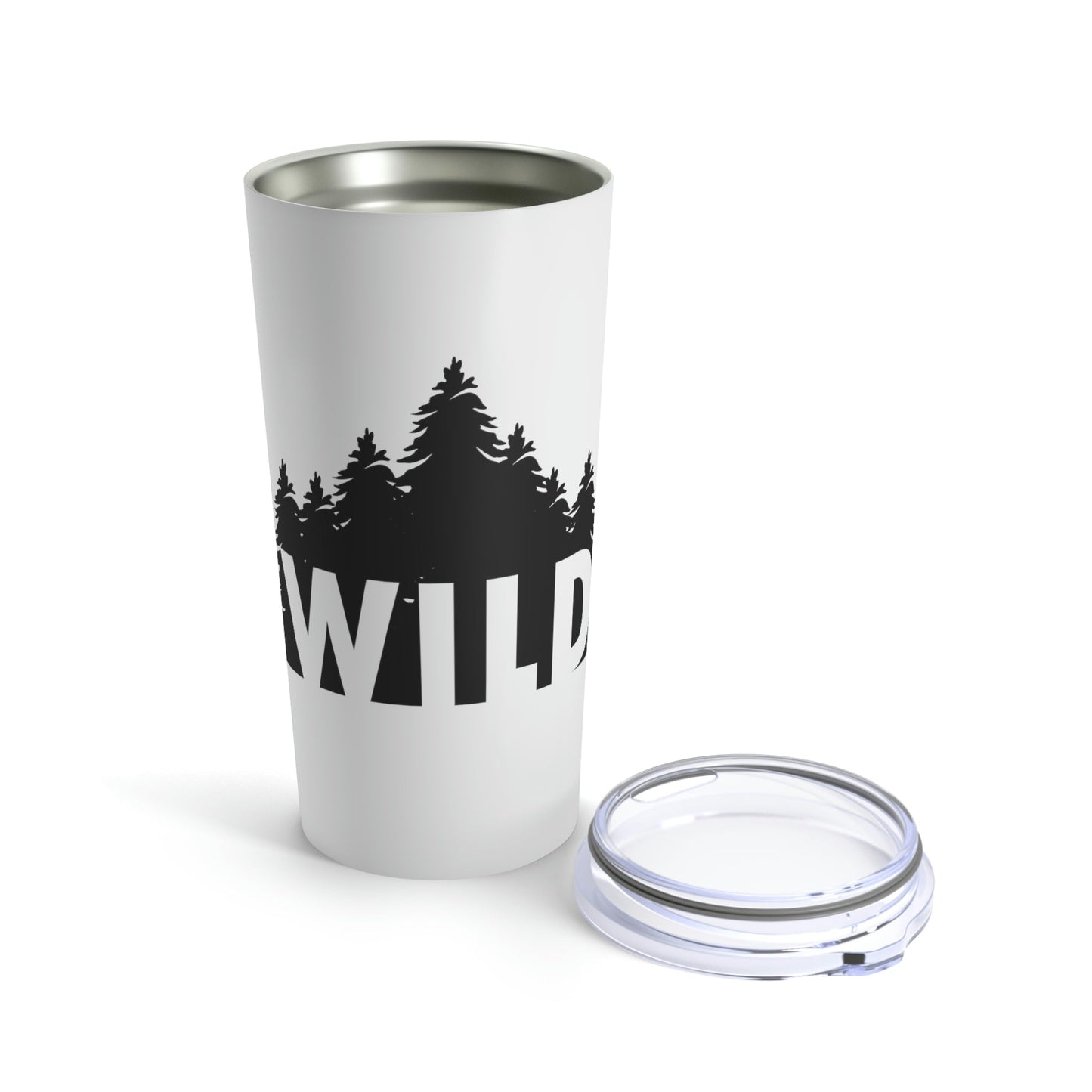 Wild Forest Silhouette Vacation Landscape Explore Stainless Steel Hot or Cold Vacuum Tumbler 20oz Ichaku [Perfect Gifts Selection]