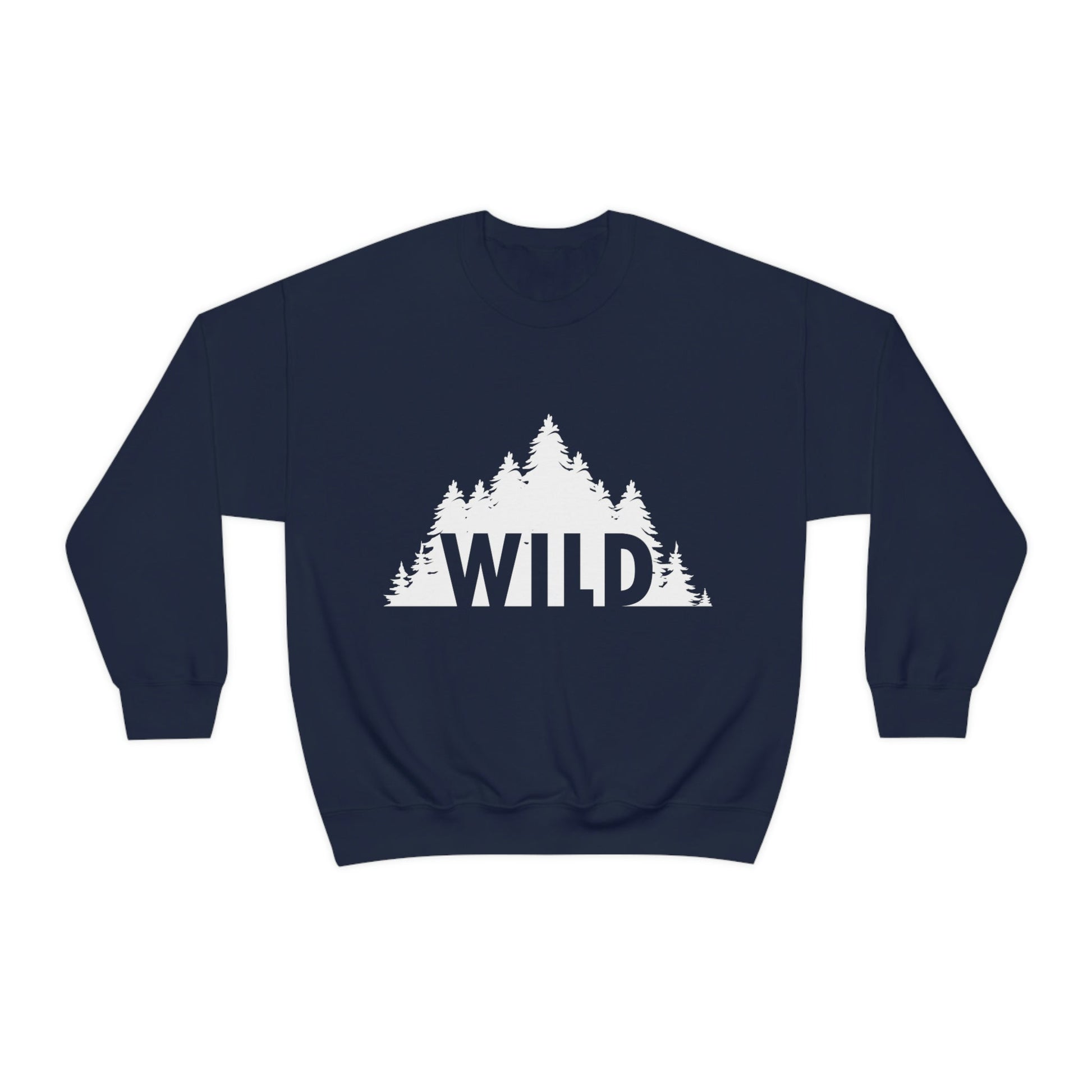 Wild Forest Silhouette Vacation Landscape Explore Unisex Heavy Blend™ Crewneck Sweatshirt Ichaku [Perfect Gifts Selection]