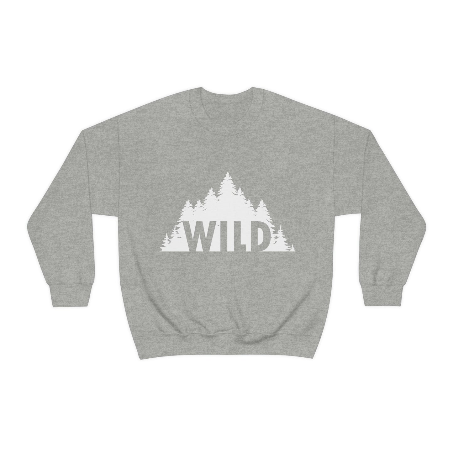 Wild Forest Silhouette Vacation Landscape Explore Unisex Heavy Blend™ Crewneck Sweatshirt Ichaku [Perfect Gifts Selection]