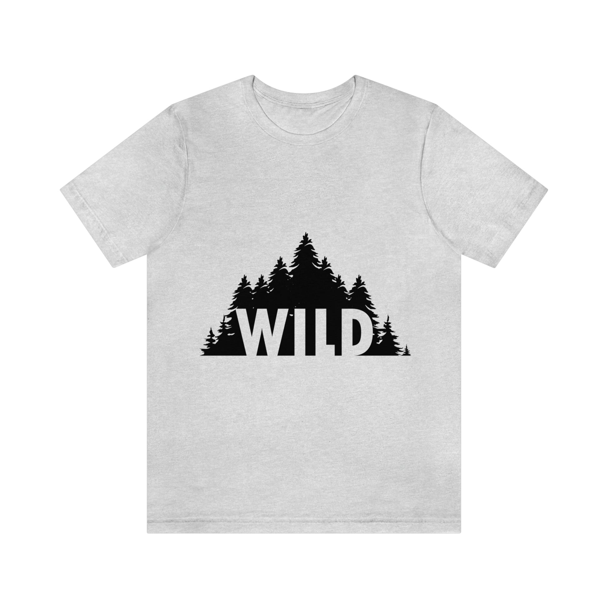 Wild Forest Silhouette Vacation Landscape Explore Unisex Jersey Short Sleeve T-Shirt Ichaku [Perfect Gifts Selection]