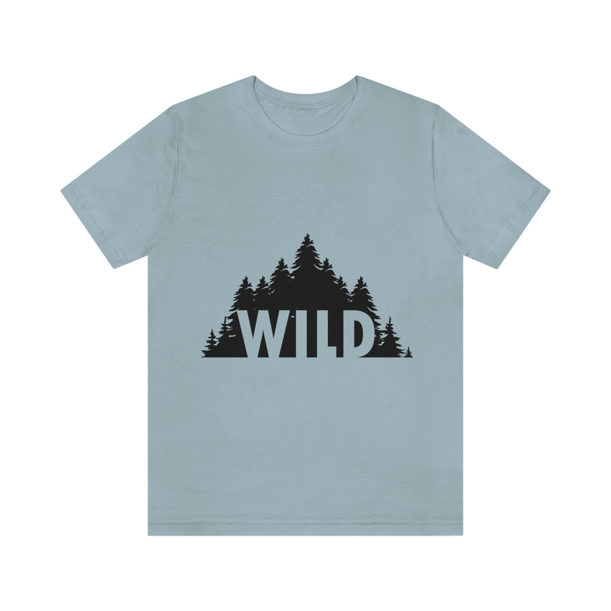 Wild Forest Silhouette Vacation Landscape Explore Unisex Jersey Short Sleeve T-Shirt Ichaku [Perfect Gifts Selection]