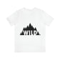 Wild Forest Silhouette Vacation Landscape Explore Unisex Jersey Short Sleeve T-Shirt Ichaku [Perfect Gifts Selection]