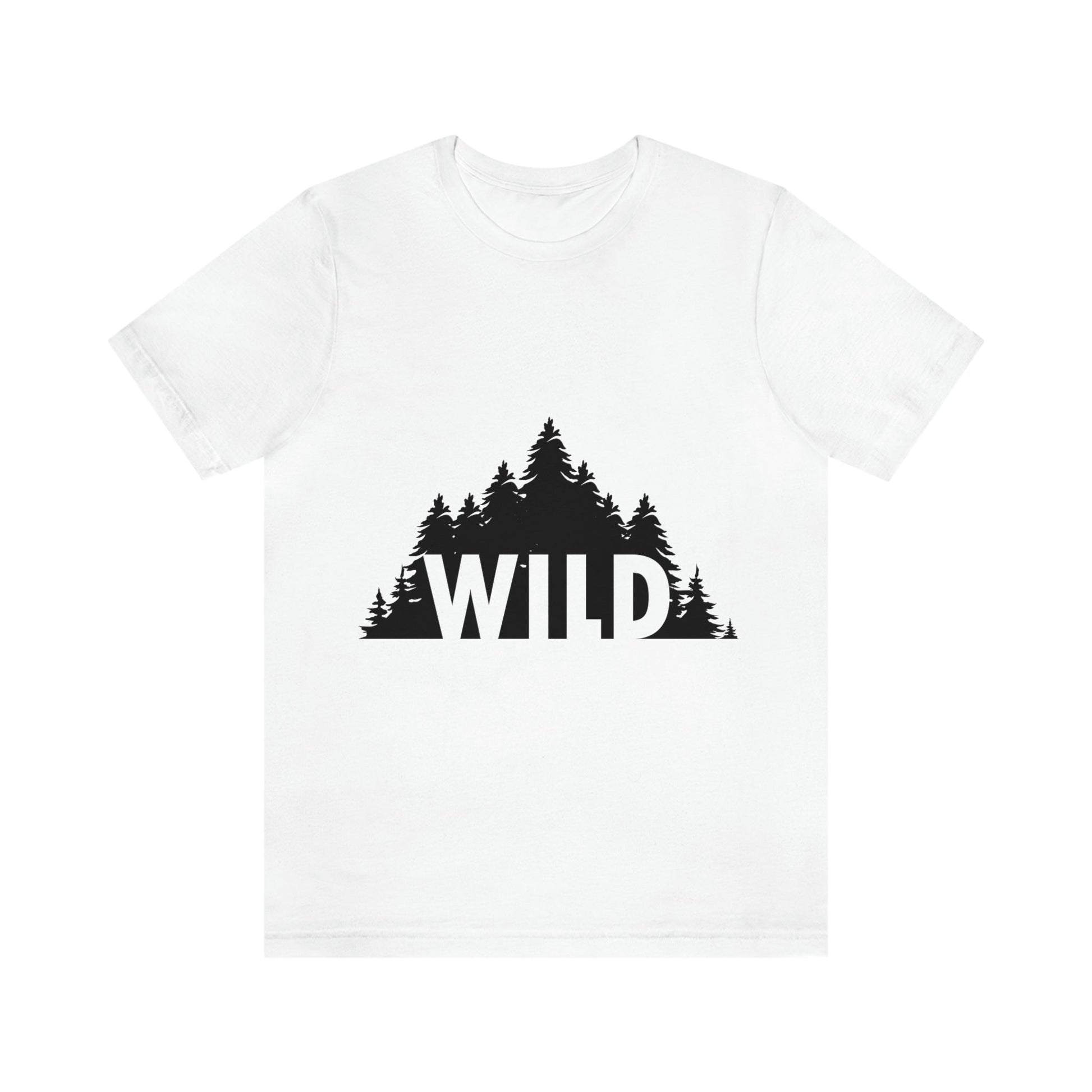 Wild Forest Silhouette Vacation Landscape Explore Unisex Jersey Short Sleeve T-Shirt Ichaku [Perfect Gifts Selection]