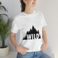 Wild Forest Silhouette Vacation Landscape Explore Unisex Jersey Short Sleeve T-Shirt Ichaku [Perfect Gifts Selection]