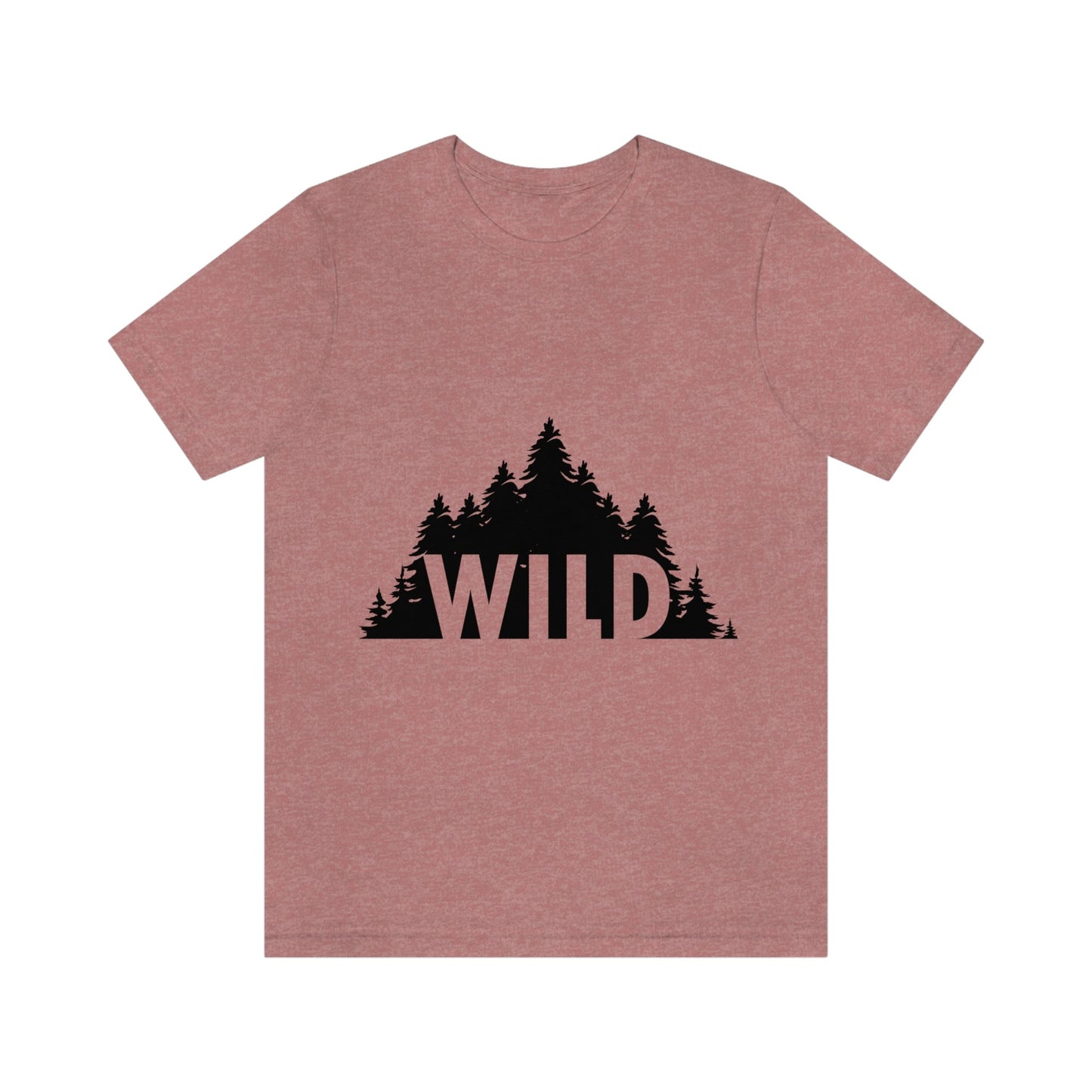 Wild Forest Silhouette Vacation Landscape Explore Unisex Jersey Short Sleeve T-Shirt Ichaku [Perfect Gifts Selection]