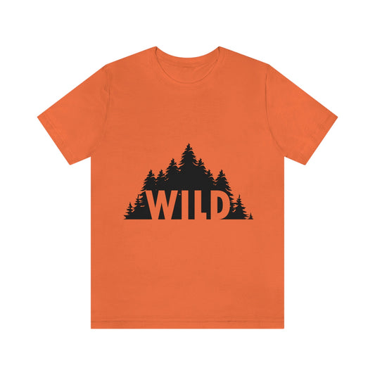 Wild Forest Silhouette Vacation Landscape Explore Unisex Jersey Short Sleeve T-Shirt Ichaku [Perfect Gifts Selection]