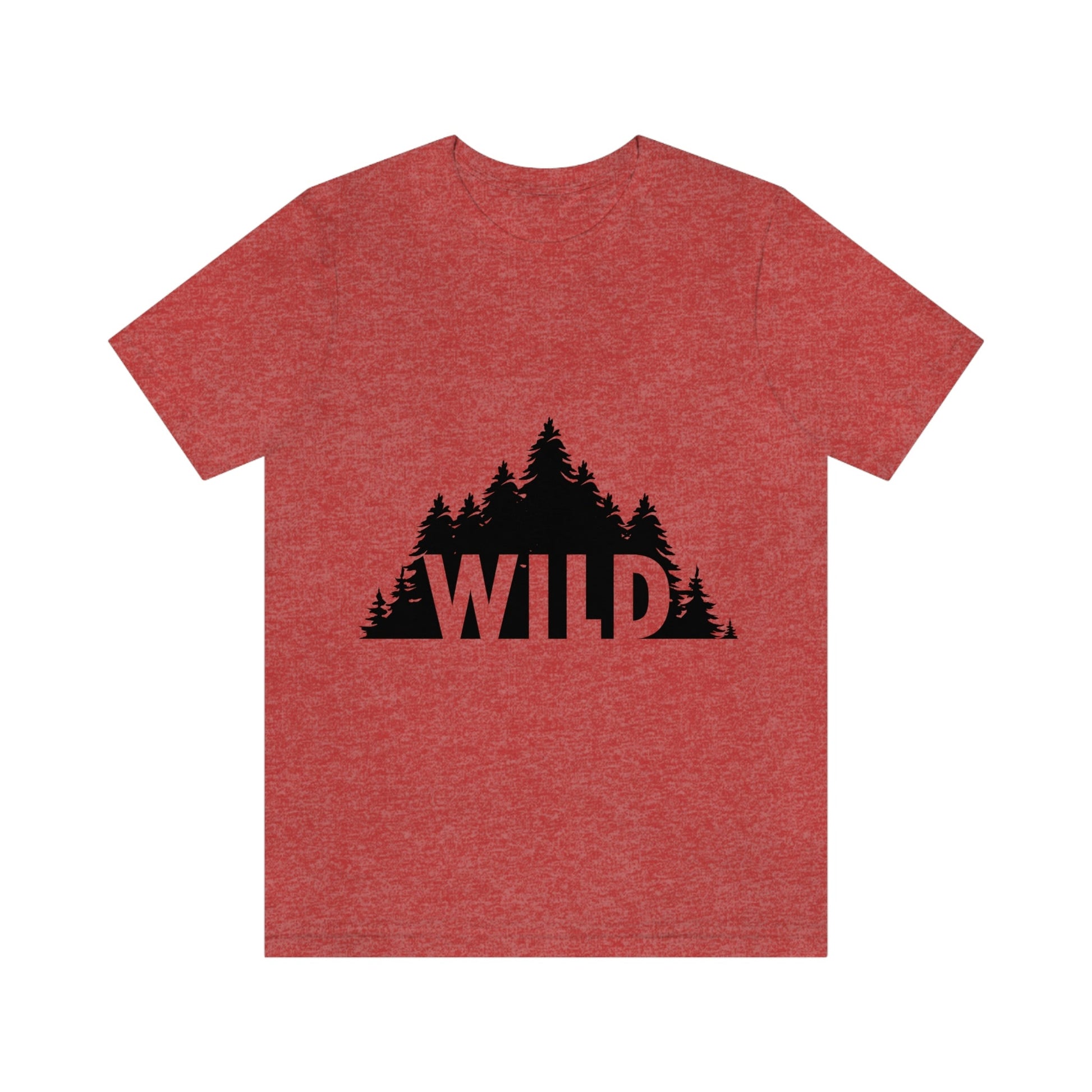 Wild Forest Silhouette Vacation Landscape Explore Unisex Jersey Short Sleeve T-Shirt Ichaku [Perfect Gifts Selection]