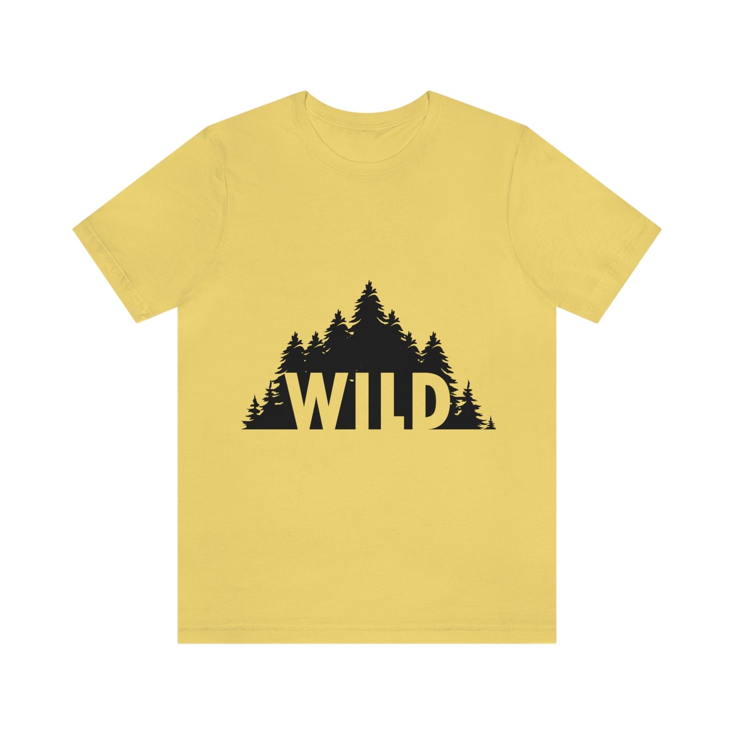 Wild Forest Silhouette Vacation Landscape Explore Unisex Jersey Short Sleeve T-Shirt Ichaku [Perfect Gifts Selection]