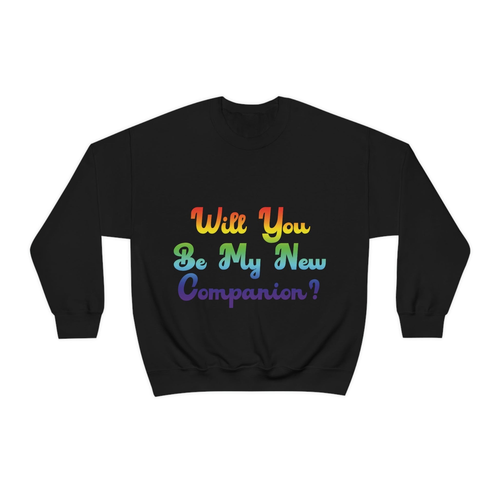 Will You Be My New Companion? LGBT Rainbow Unisex Heavy Blend™ Crewneck Sweatshirt Ichaku [Perfect Gifts Selection]