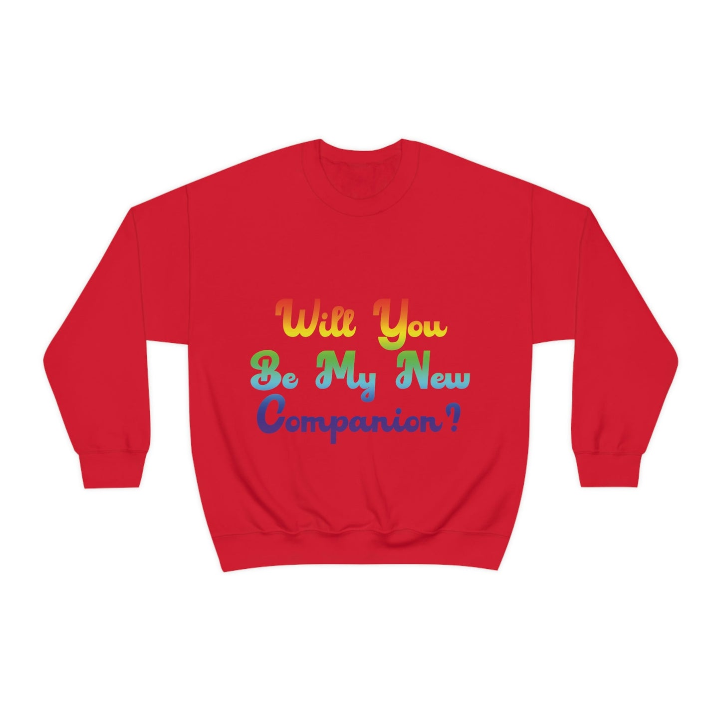 Will You Be My New Companion? LGBT Rainbow Unisex Heavy Blend™ Crewneck Sweatshirt Ichaku [Perfect Gifts Selection]