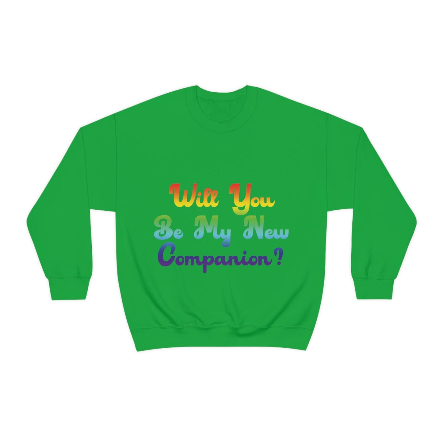 Will You Be My New Companion? LGBT Rainbow Unisex Heavy Blend™ Crewneck Sweatshirt Ichaku [Perfect Gifts Selection]