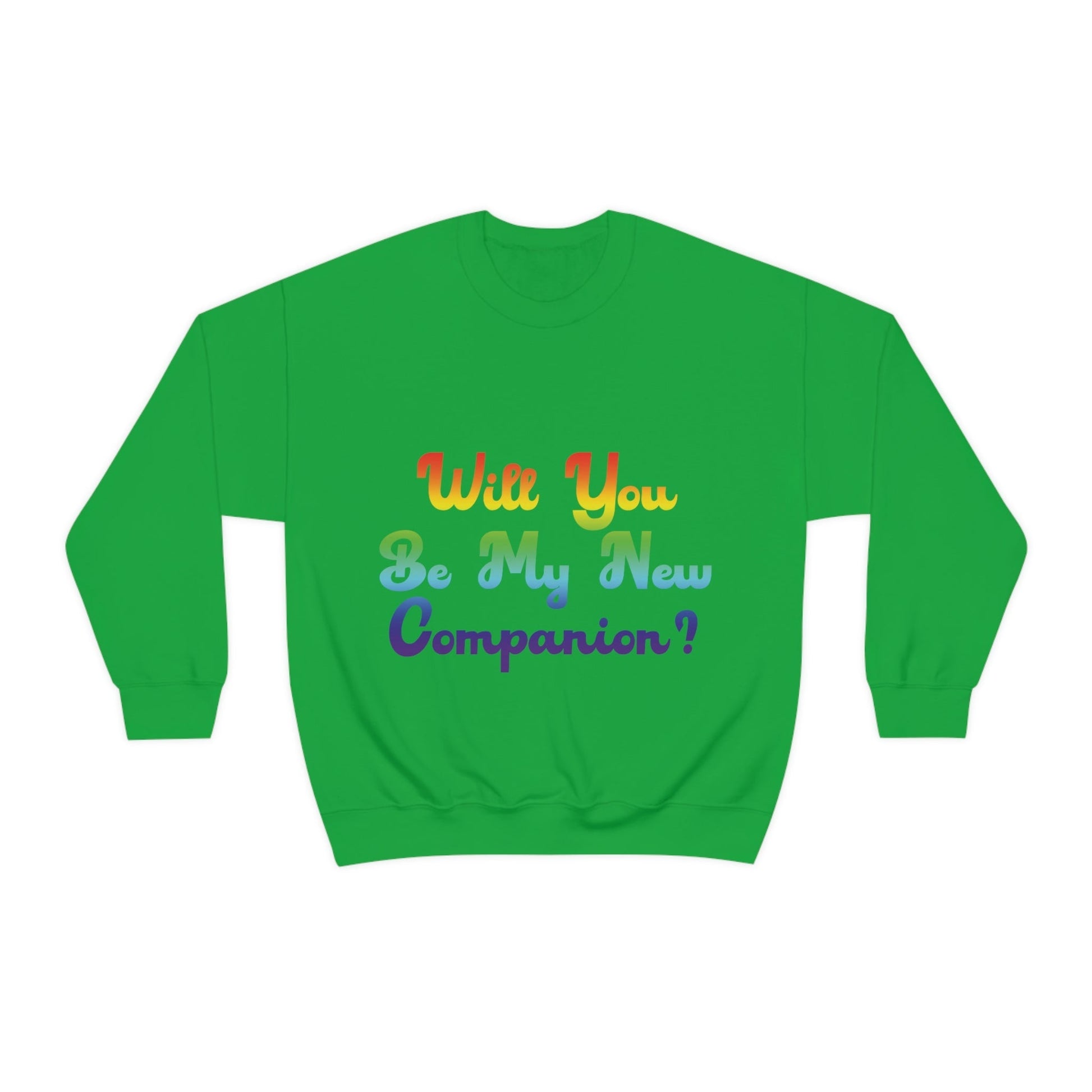 Will You Be My New Companion? LGBT Rainbow Unisex Heavy Blend™ Crewneck Sweatshirt Ichaku [Perfect Gifts Selection]