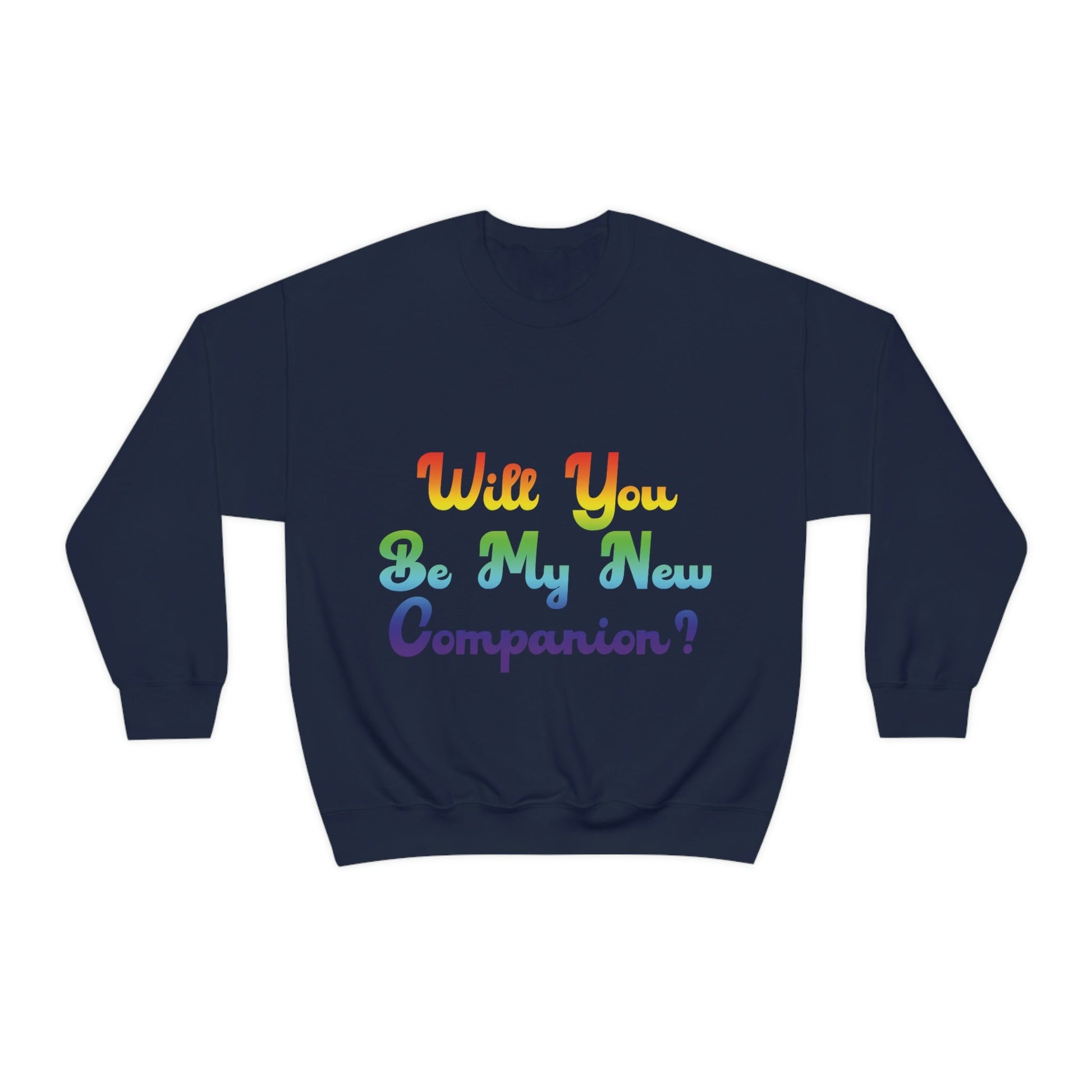 Will You Be My New Companion? LGBT Rainbow Unisex Heavy Blend™ Crewneck Sweatshirt Ichaku [Perfect Gifts Selection]