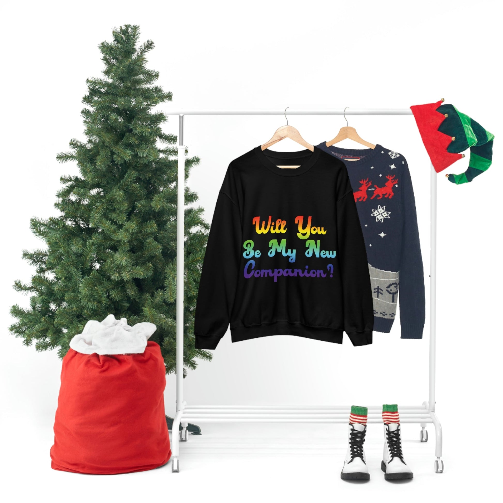 Will You Be My New Companion? LGBT Rainbow Unisex Heavy Blend™ Crewneck Sweatshirt Ichaku [Perfect Gifts Selection]