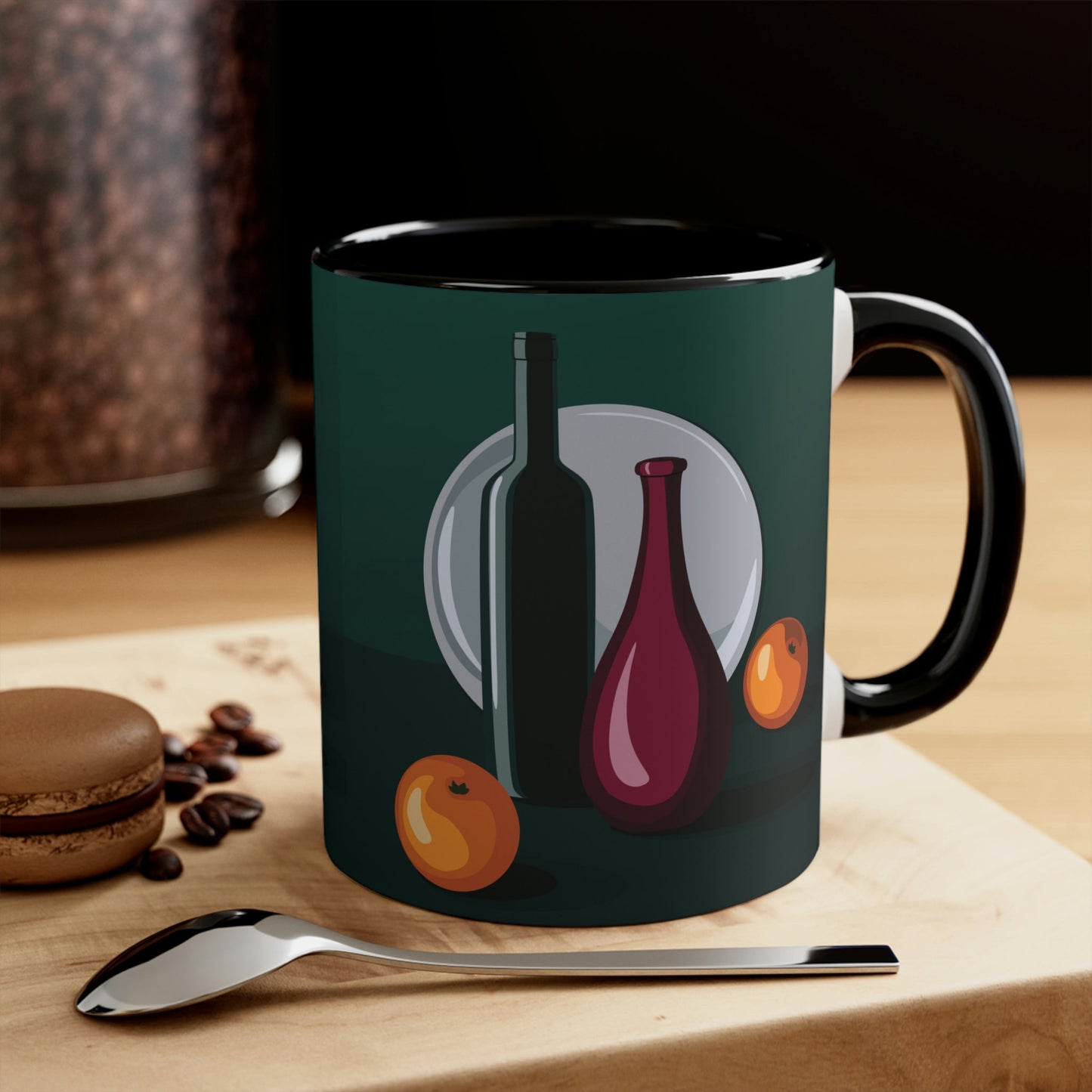 Wine Art Minimal Aesthetic Food Classic Accent Coffee Mug 11oz Ichaku [Perfect Gifts Selection]