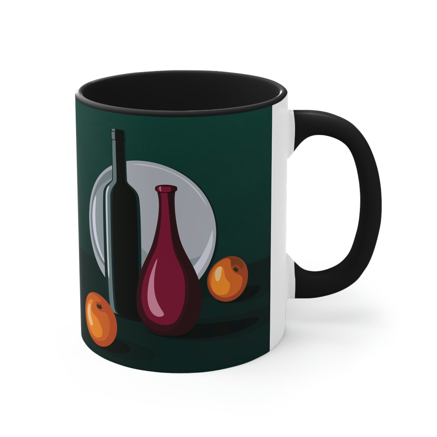 Wine Art Minimal Aesthetic Food Classic Accent Coffee Mug 11oz Ichaku [Perfect Gifts Selection]