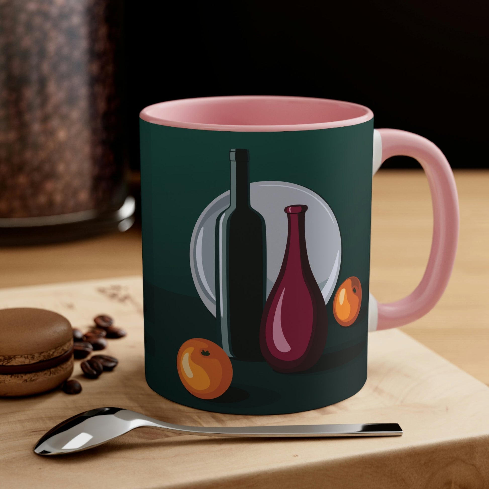 Wine Art Minimal Aesthetic Food Classic Accent Coffee Mug 11oz Ichaku [Perfect Gifts Selection]