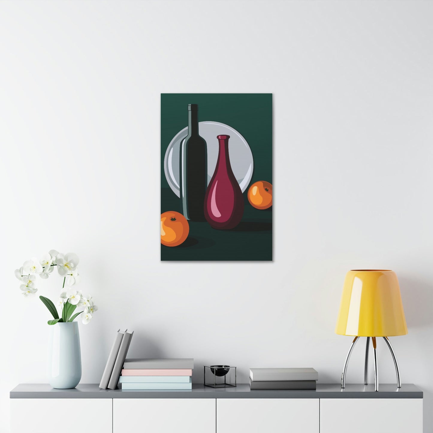 Wine Art Minimal Aesthetic Food Classic Art Canvas Gallery Wraps Ichaku [Perfect Gifts Selection]