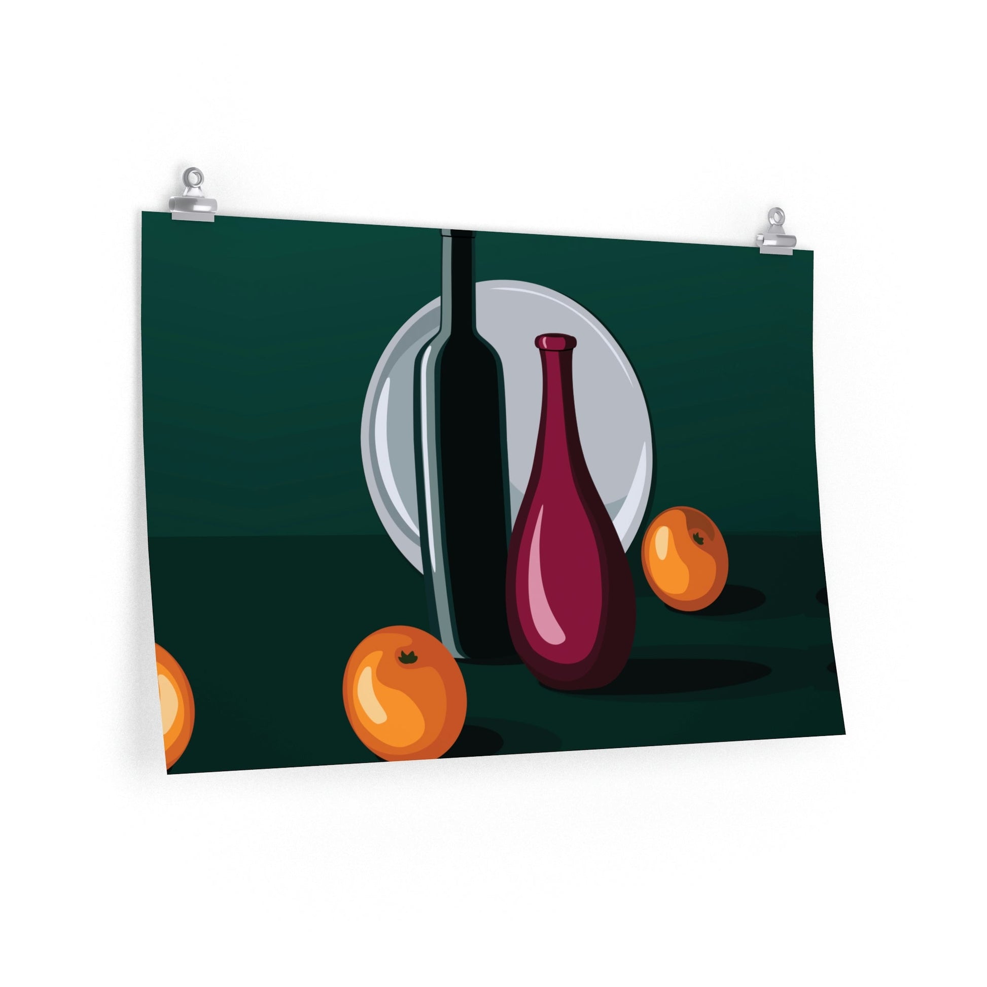 Wine Art Minimal Aesthetic Food Classic  Premium Matte Horizontal Posters Ichaku [Perfect Gifts Selection]