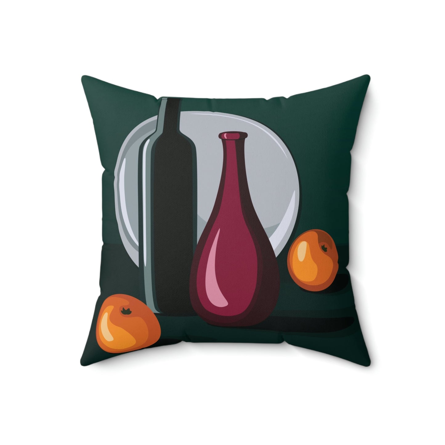 Wine Art Minimal Aesthetic Food Classic Spun Polyester Square Pillow Ichaku [Perfect Gifts Selection]