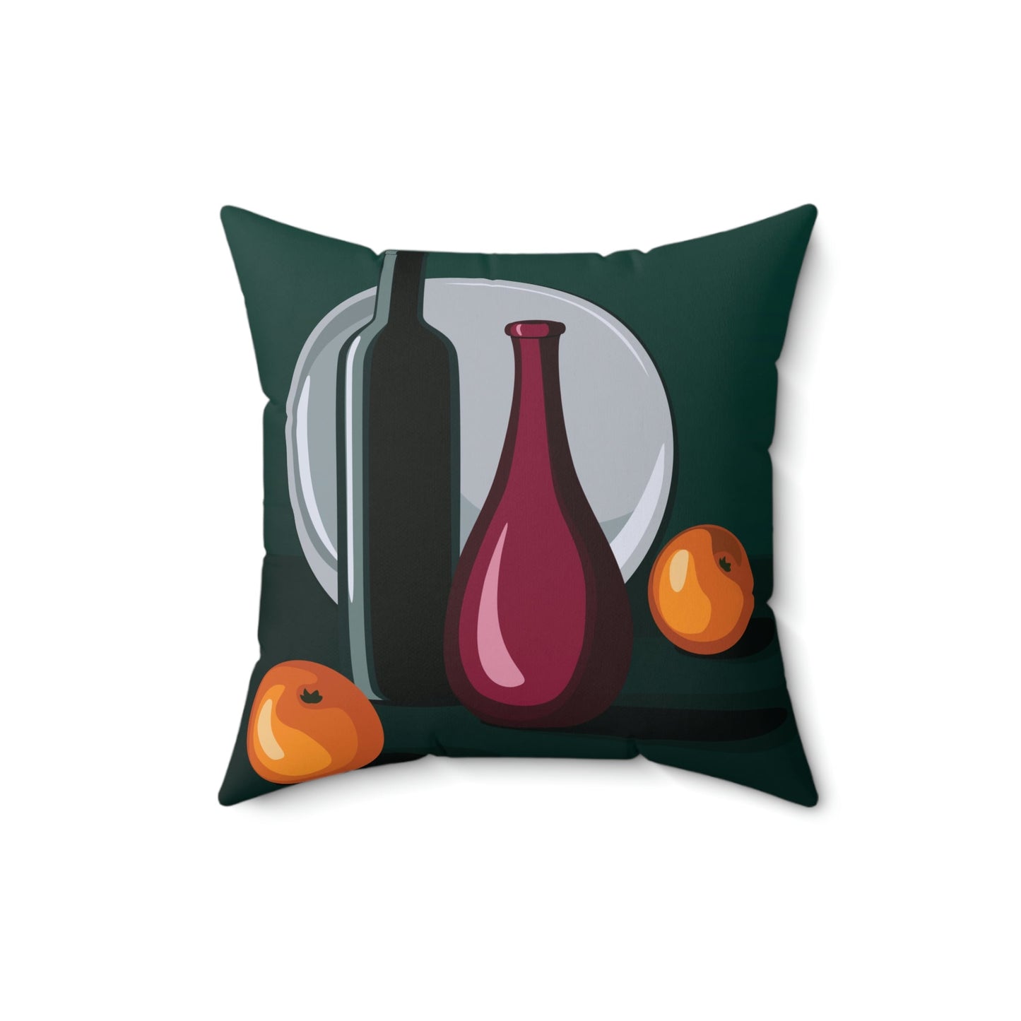 Wine Art Minimal Aesthetic Food Classic Spun Polyester Square Pillow Ichaku [Perfect Gifts Selection]