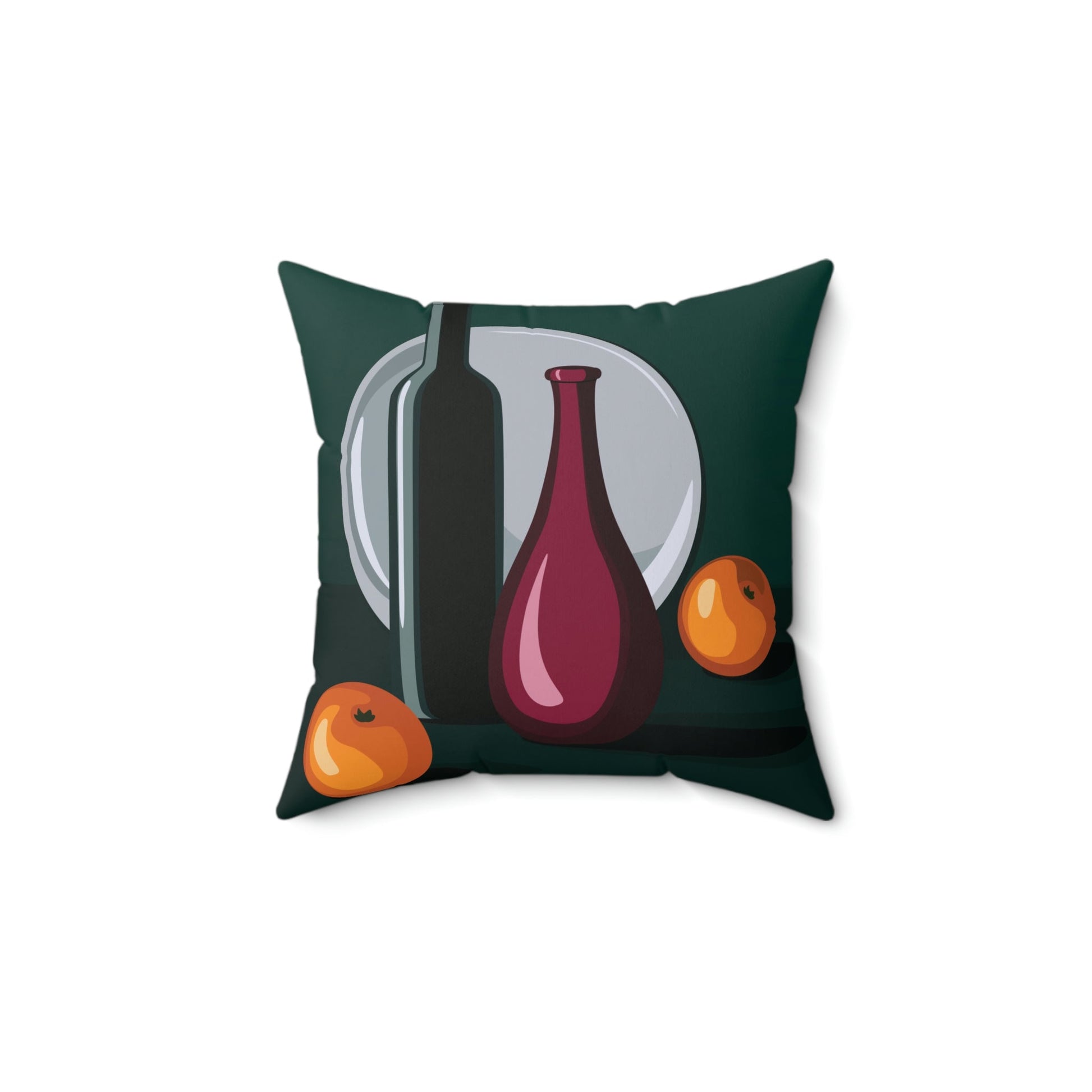 Wine Art Minimal Aesthetic Food Classic Spun Polyester Square Pillow Ichaku [Perfect Gifts Selection]