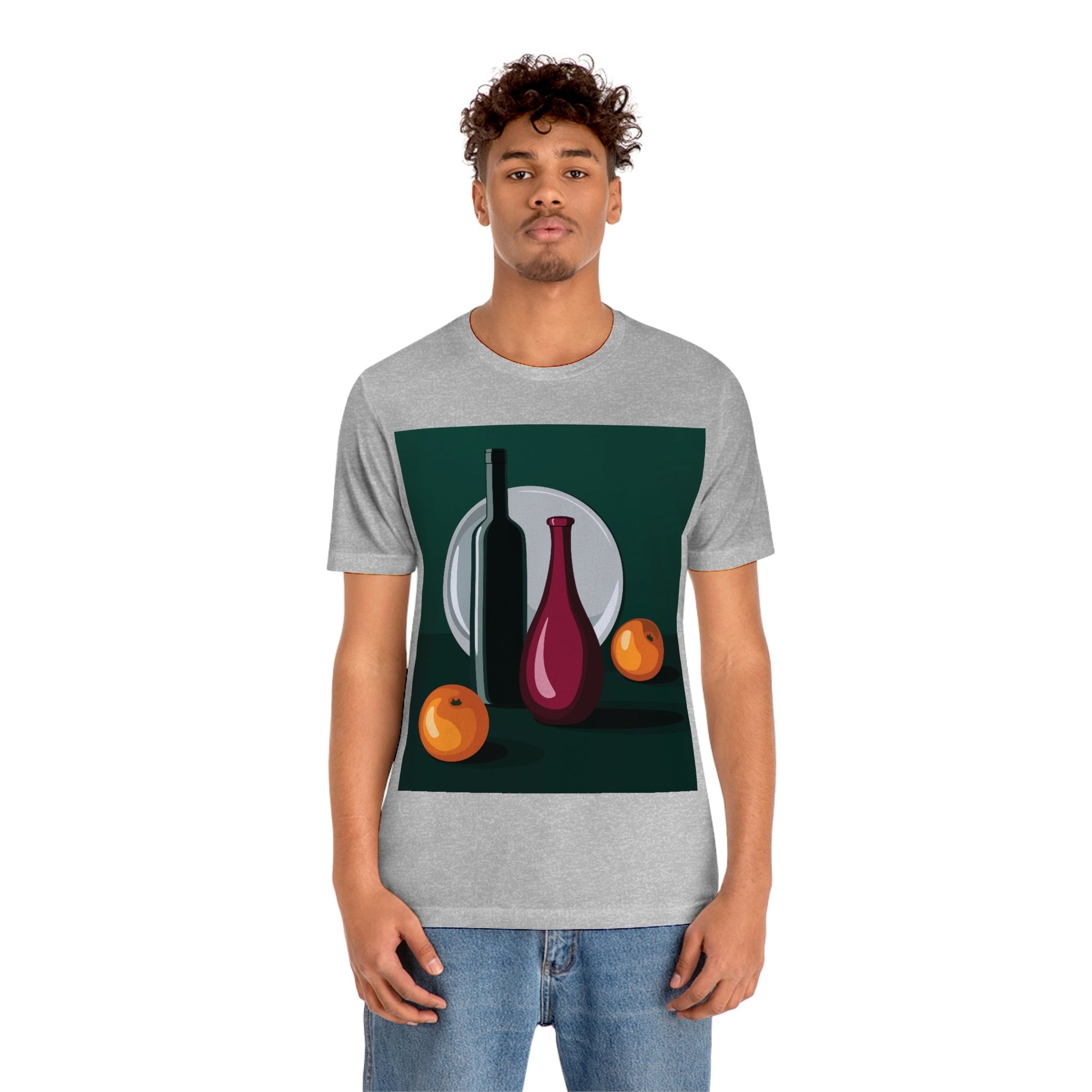 Wine Art Minimal Aesthetic Food Classic Unisex Jersey Short Sleeve T-Shirt Ichaku [Perfect Gifts Selection]