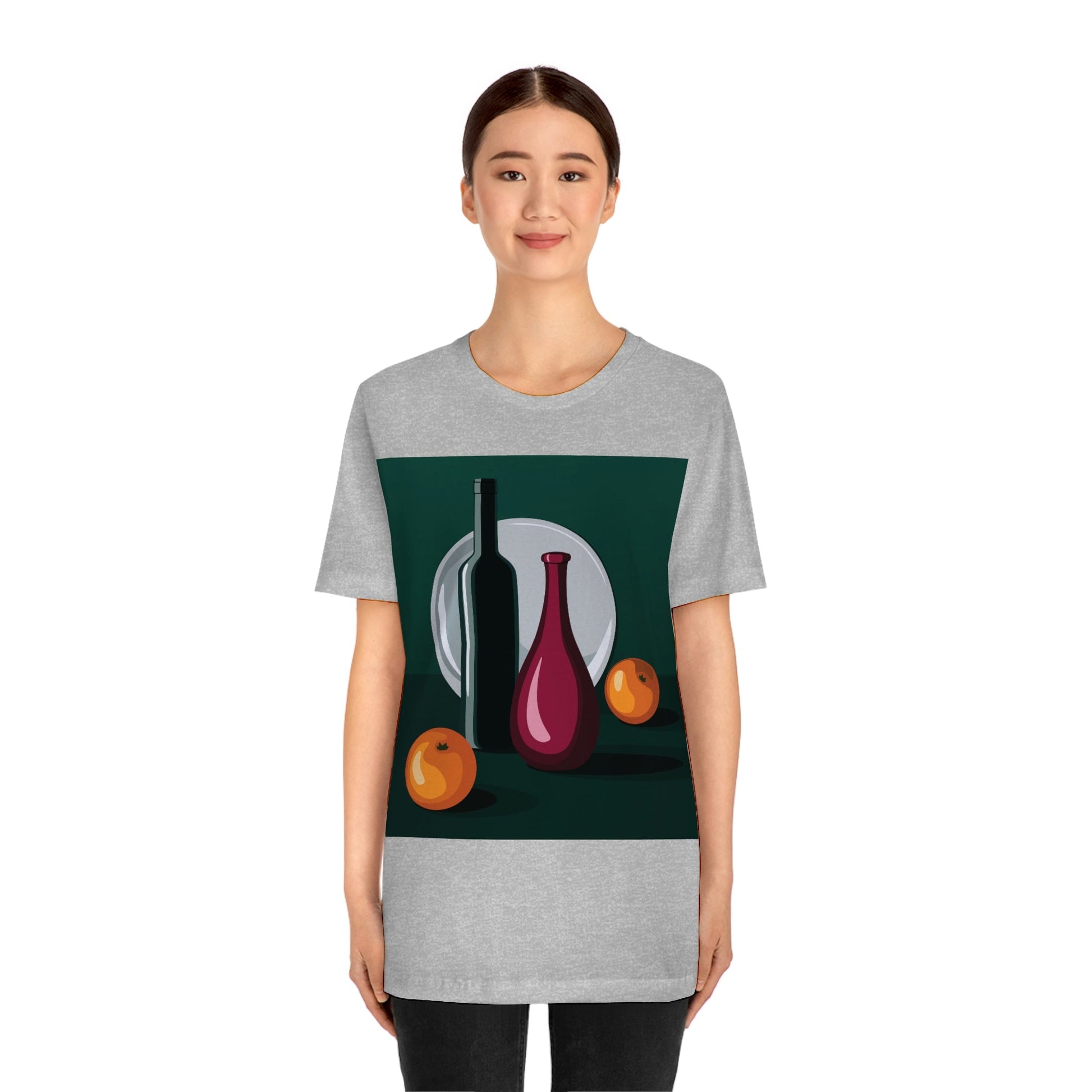 Wine Art Minimal Aesthetic Food Classic Unisex Jersey Short Sleeve T-Shirt Ichaku [Perfect Gifts Selection]