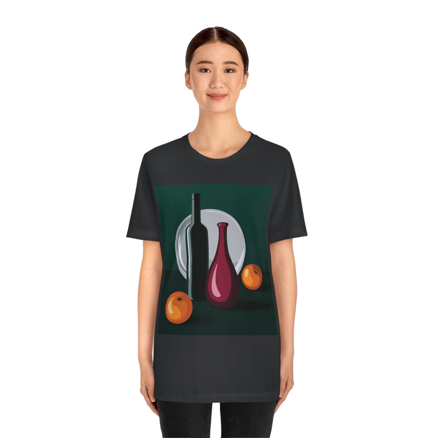 Wine Art Minimal Aesthetic Food Classic Unisex Jersey Short Sleeve T-Shirt Ichaku [Perfect Gifts Selection]