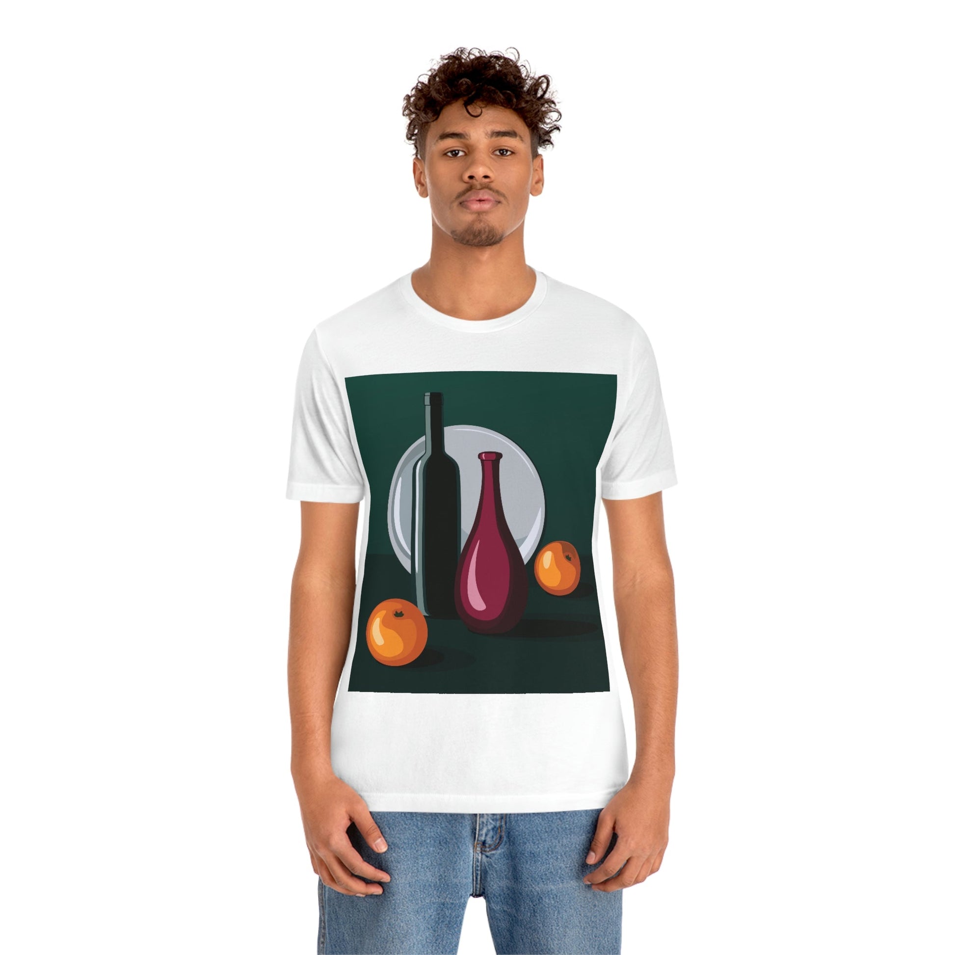 Wine Art Minimal Aesthetic Food Classic Unisex Jersey Short Sleeve T-Shirt Ichaku [Perfect Gifts Selection]