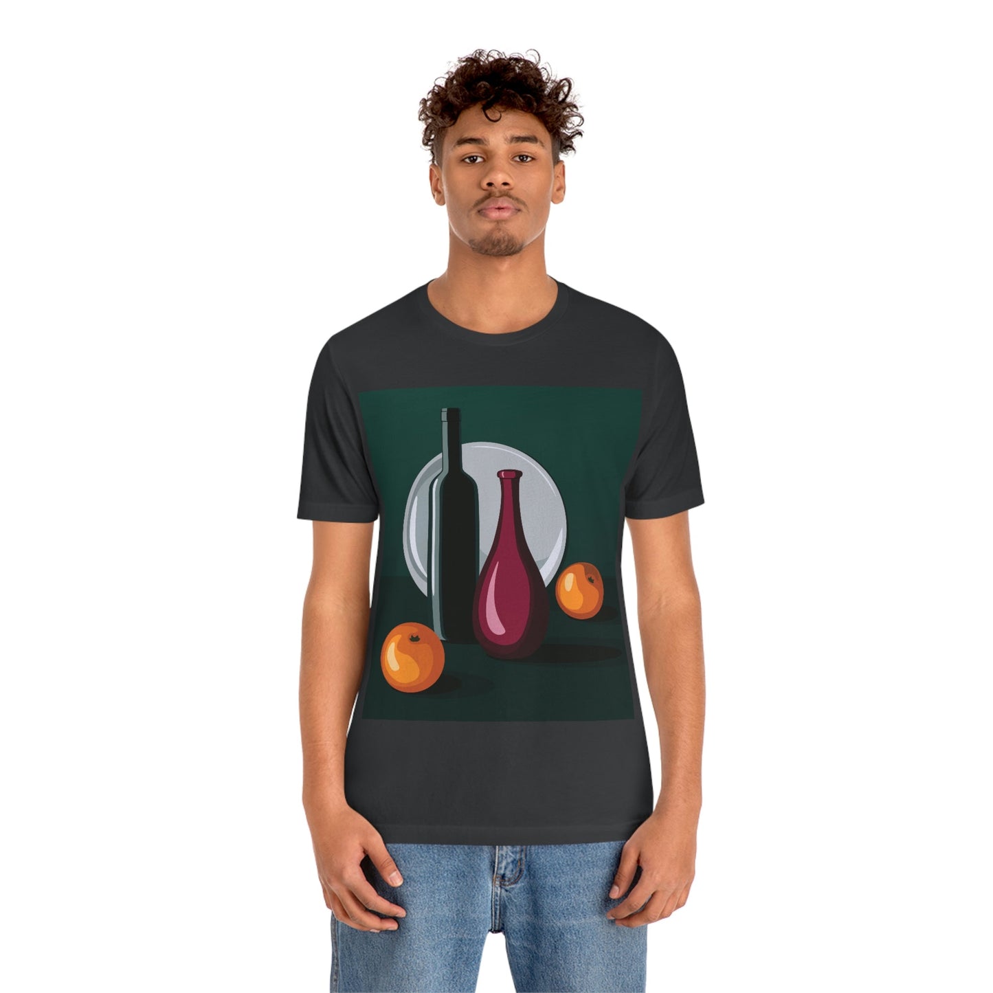 Wine Art Minimal Aesthetic Food Classic Unisex Jersey Short Sleeve T-Shirt Ichaku [Perfect Gifts Selection]