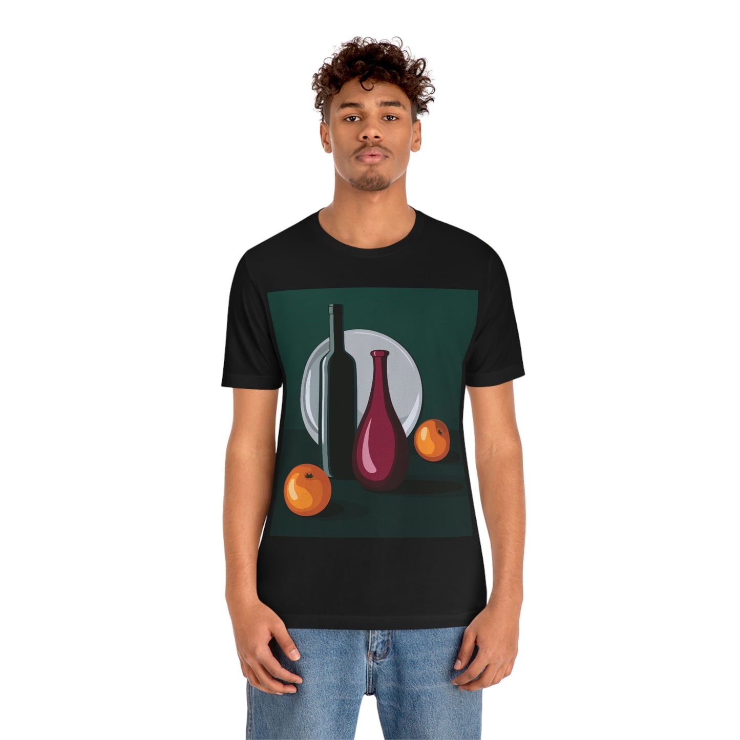 Wine Art Minimal Aesthetic Food Classic Unisex Jersey Short Sleeve T-Shirt Ichaku [Perfect Gifts Selection]