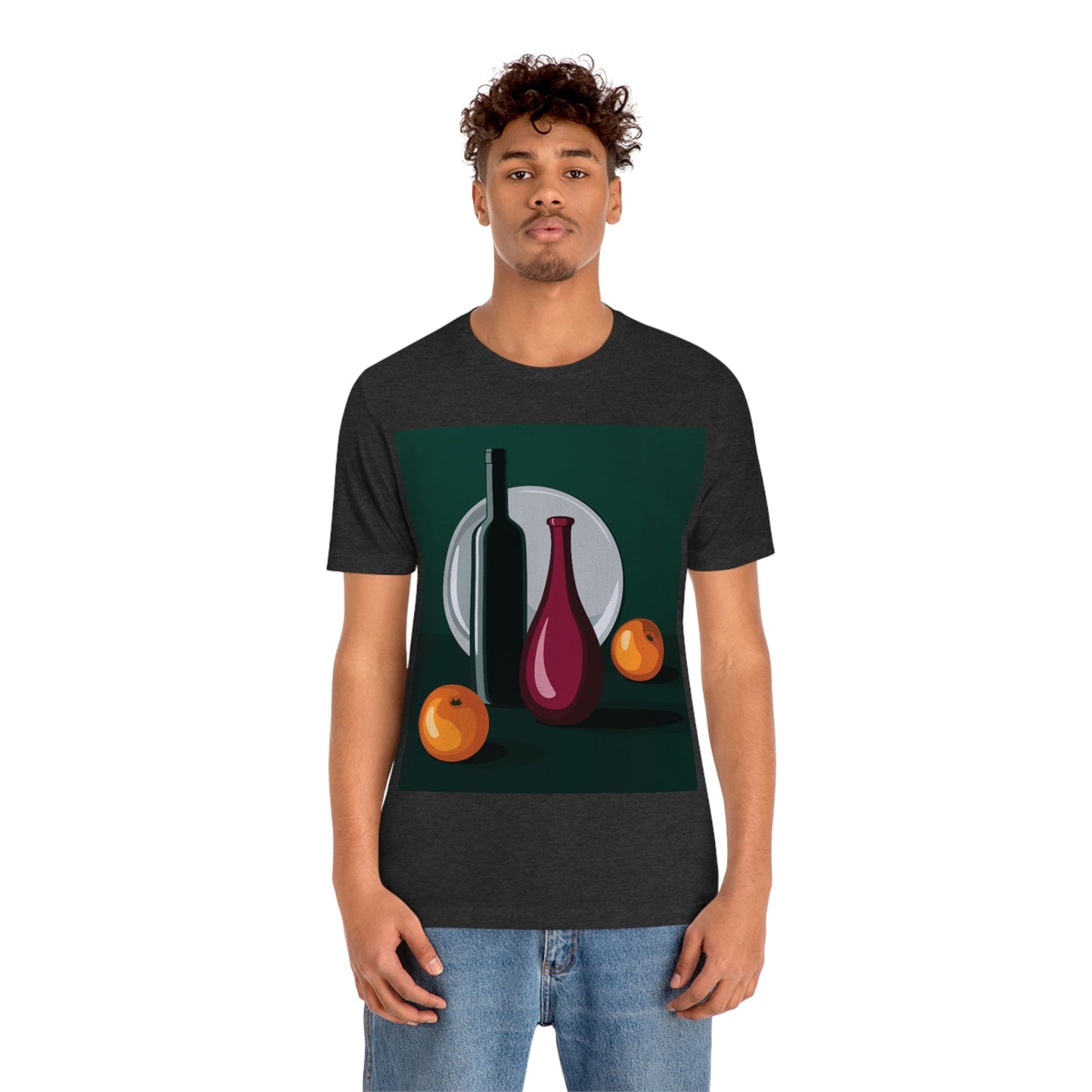 Wine Art Minimal Aesthetic Food Classic Unisex Jersey Short Sleeve T-Shirt Ichaku [Perfect Gifts Selection]