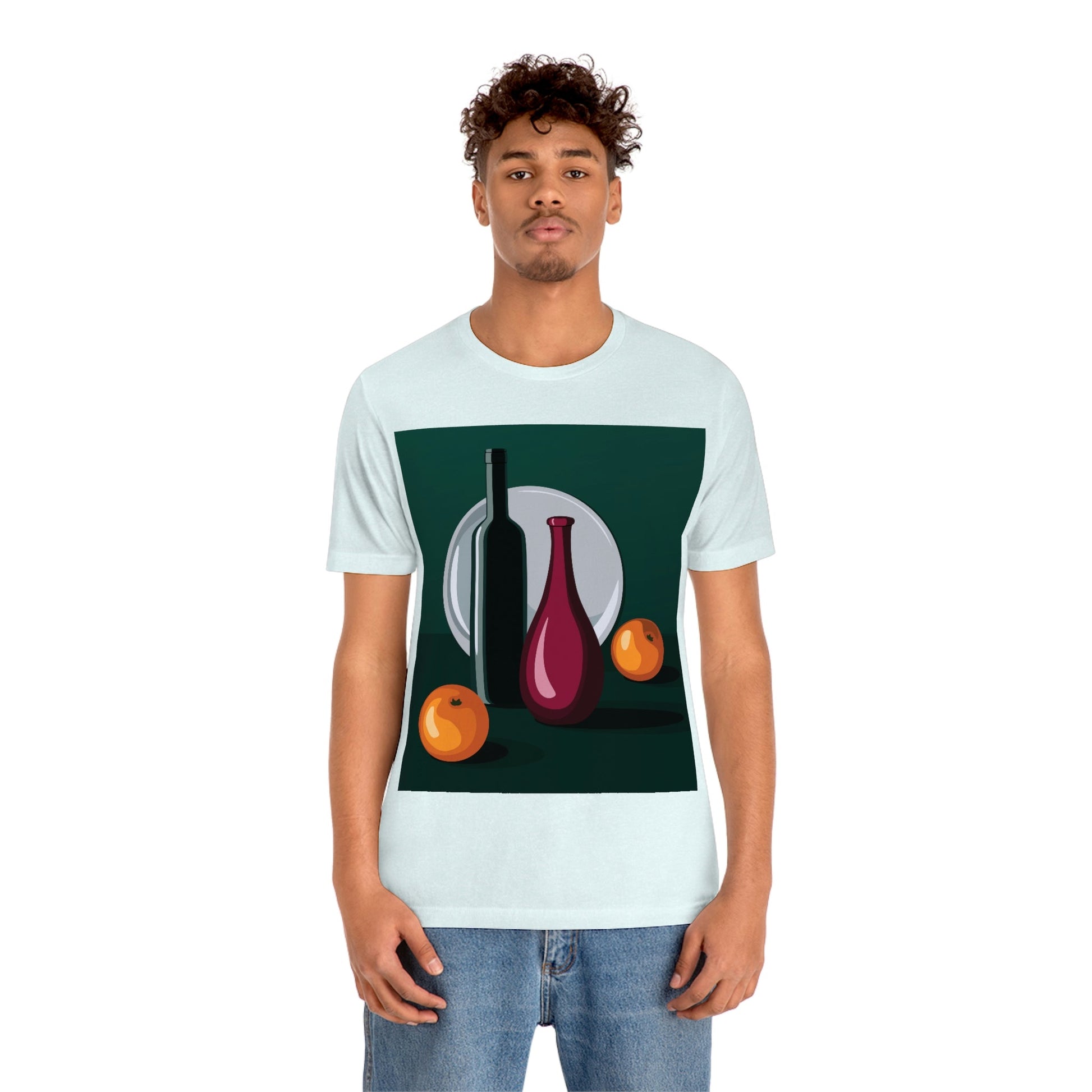 Wine Art Minimal Aesthetic Food Classic Unisex Jersey Short Sleeve T-Shirt Ichaku [Perfect Gifts Selection]