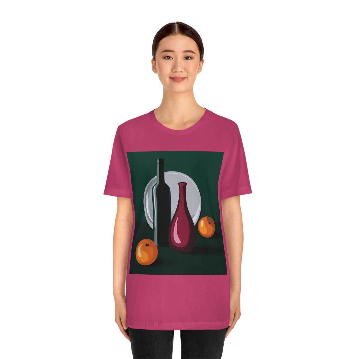 Wine Art Minimal Aesthetic Food Classic Unisex Jersey Short Sleeve T-Shirt Ichaku [Perfect Gifts Selection]