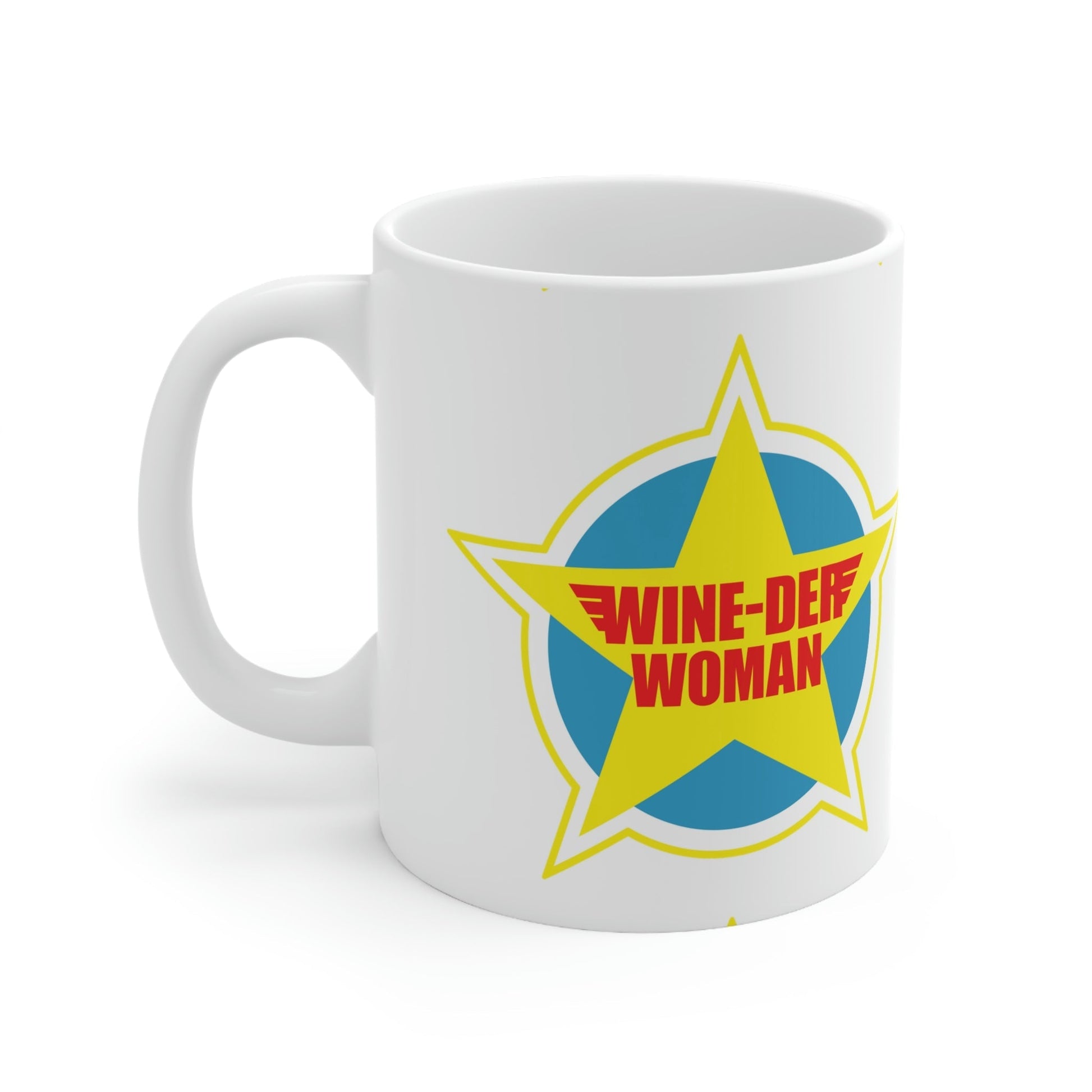 Wine-Der Woman Superwoman Bordeaux Wine Ceramic Mug 11oz Ichaku [Perfect Gifts Selection]