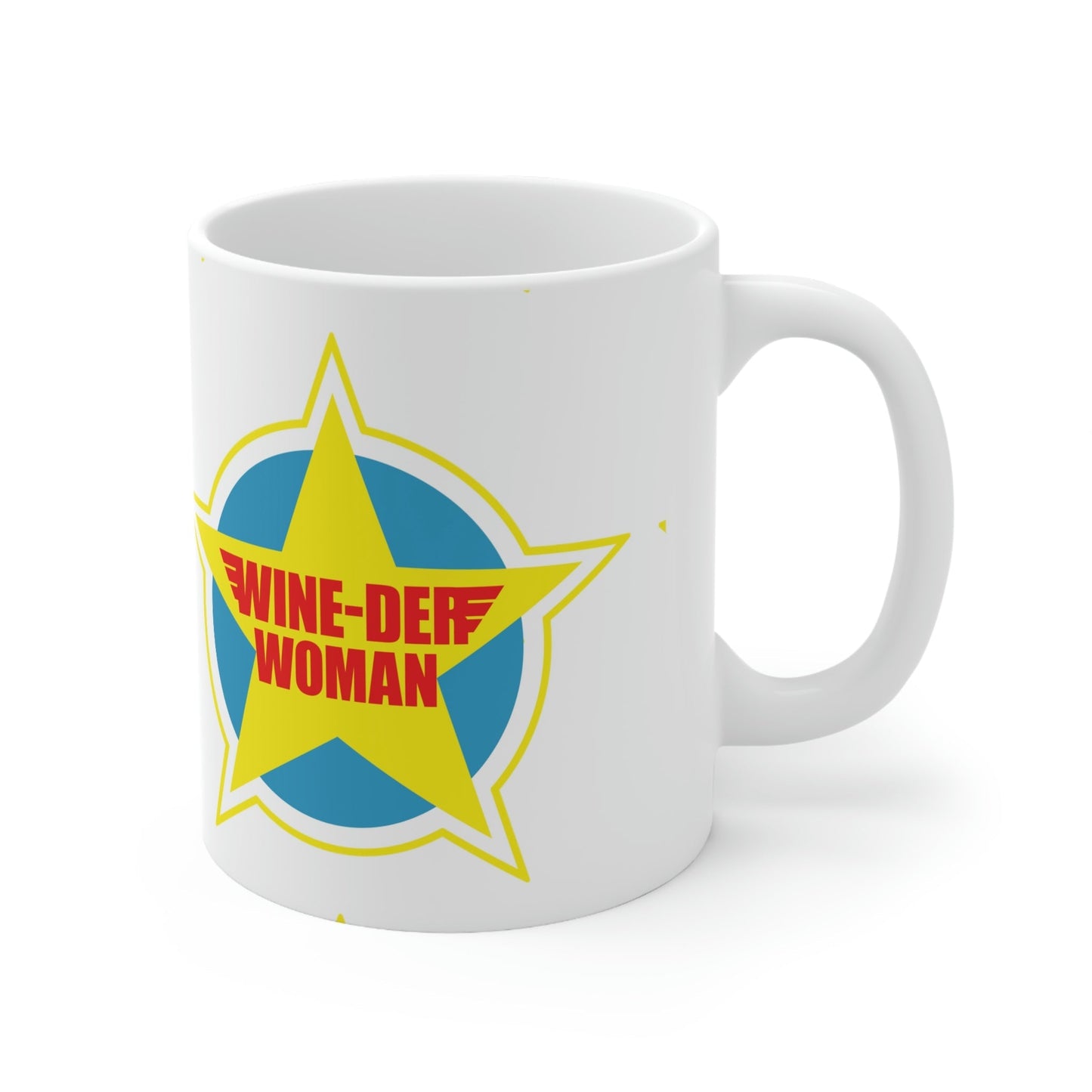 Wine-Der Woman Superwoman Bordeaux Wine Ceramic Mug 11oz Ichaku [Perfect Gifts Selection]