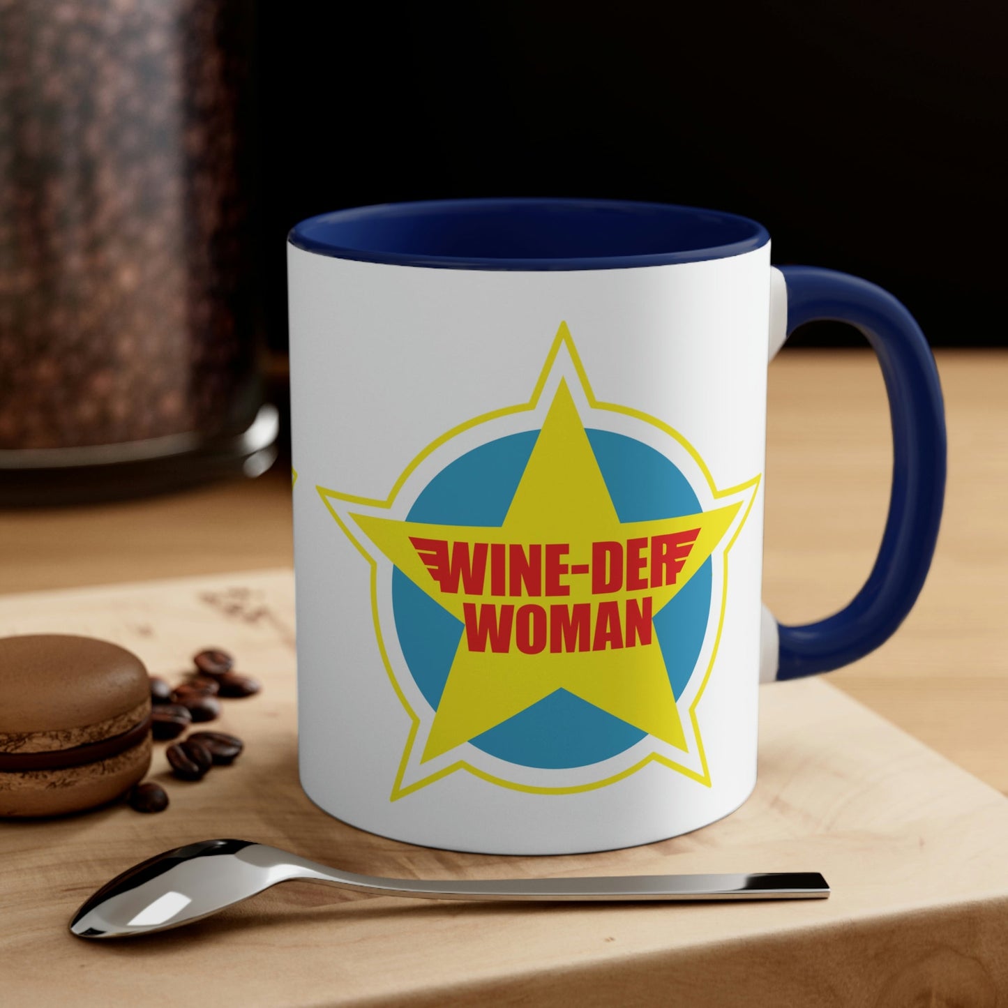 Wine-Der Woman Superwoman Bordeaux Wine Classic Accent Coffee Mug 11oz Ichaku [Perfect Gifts Selection]