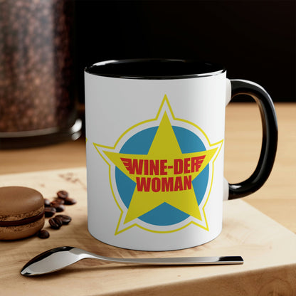 Wine-Der Woman Superwoman Bordeaux Wine Classic Accent Coffee Mug 11oz Ichaku [Perfect Gifts Selection]