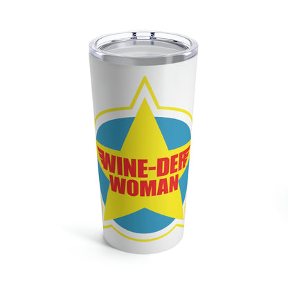 Wine-Der Woman Superwoman Bordeaux Wine Stainless Steel Hot or Cold Vacuum Tumbler 20oz Ichaku [Perfect Gifts Selection]