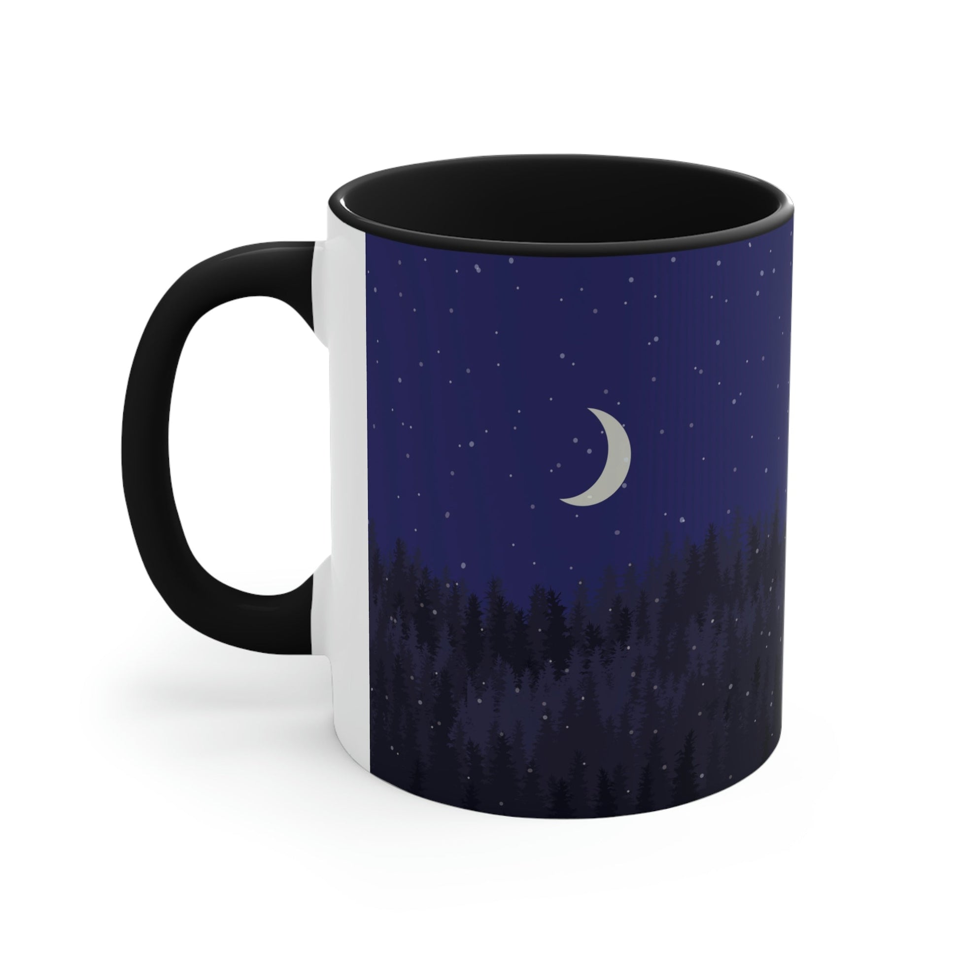 Winter Forest Moon Nature Modern Art Classic Accent Coffee Mug 11oz Ichaku [Perfect Gifts Selection]