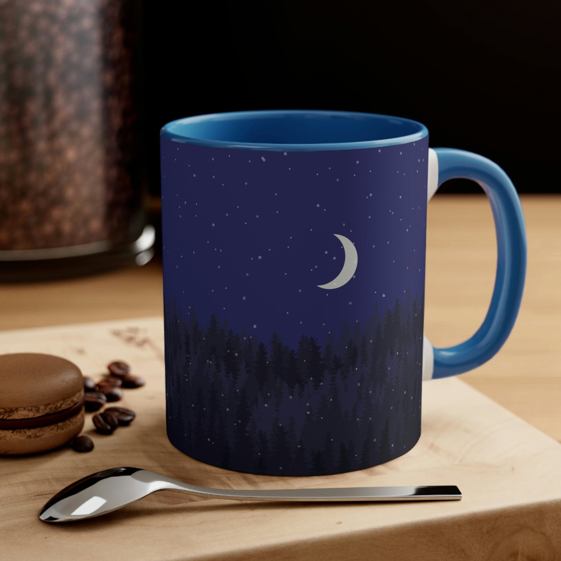 Winter Forest Moon Nature Modern Art Classic Accent Coffee Mug 11oz Ichaku [Perfect Gifts Selection]