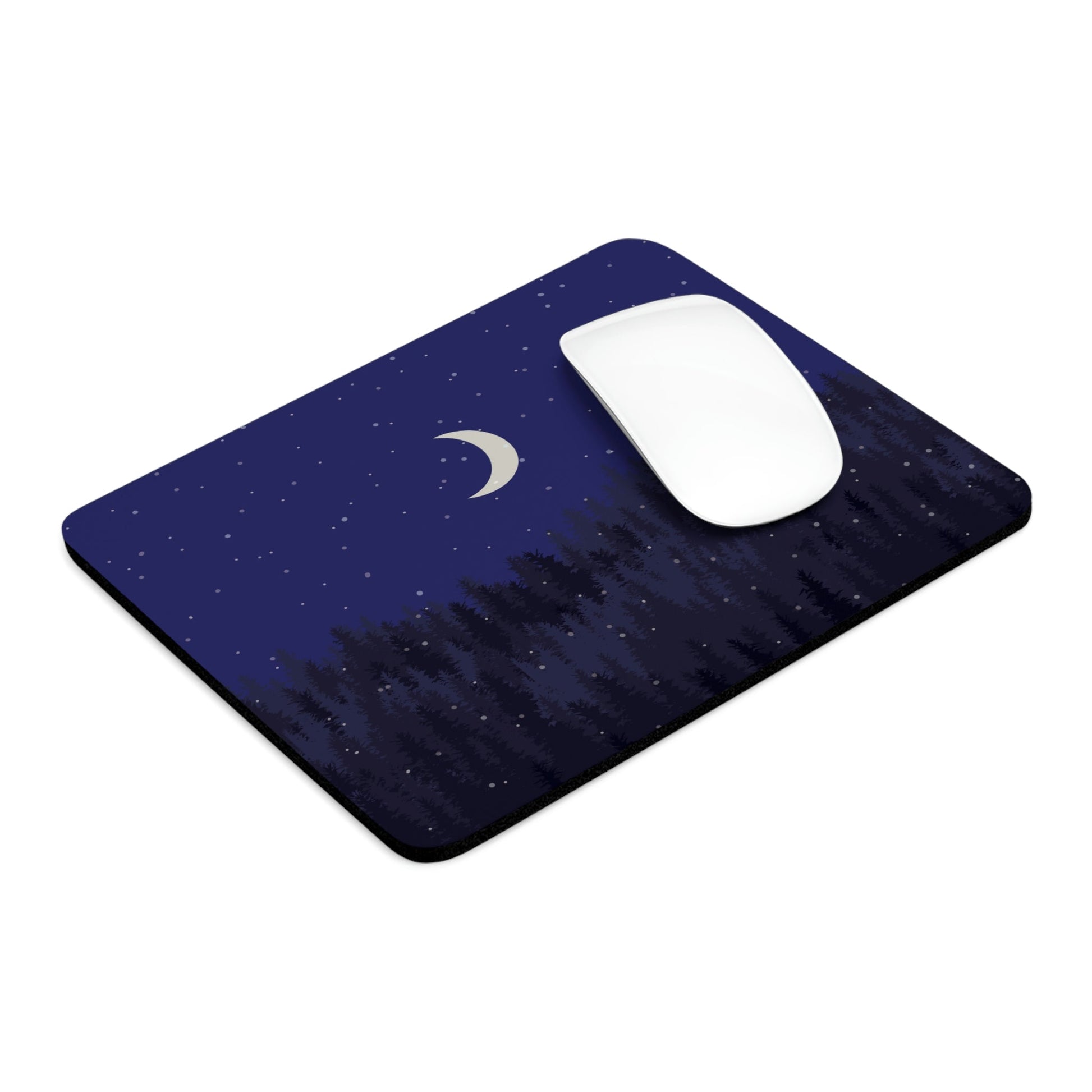 Winter Forest Moon Nature Modern Art Ergonomic Non-slip Creative Design Mouse Pad Ichaku [Perfect Gifts Selection]