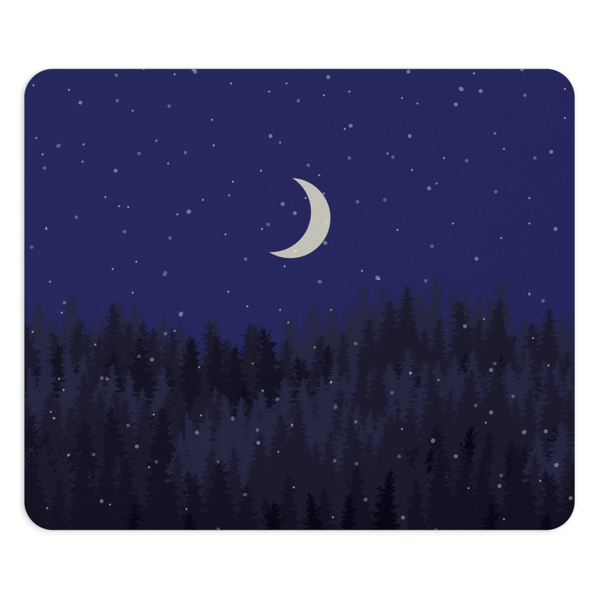 Winter Forest Moon Nature Modern Art Ergonomic Non-slip Creative Design Mouse Pad Ichaku [Perfect Gifts Selection]